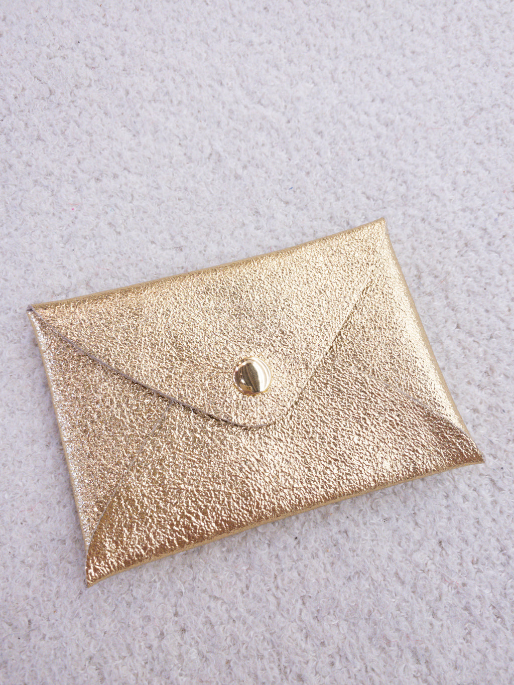 Porte-cartes en cuir de vachette doré