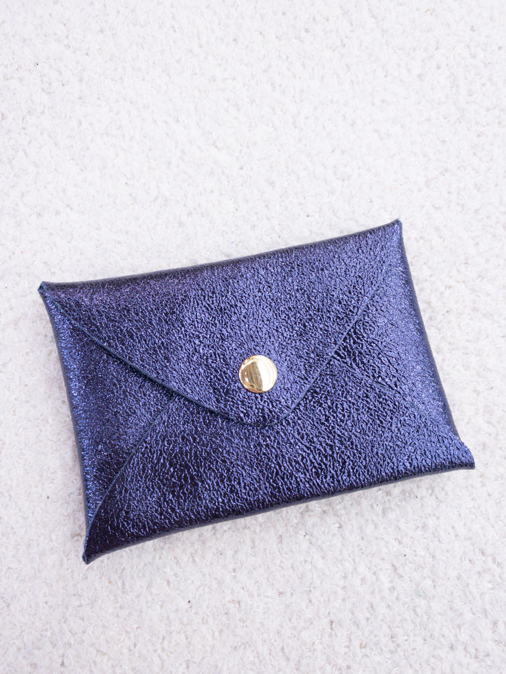 Porte-cartes en cuir de vachette rose et violet
