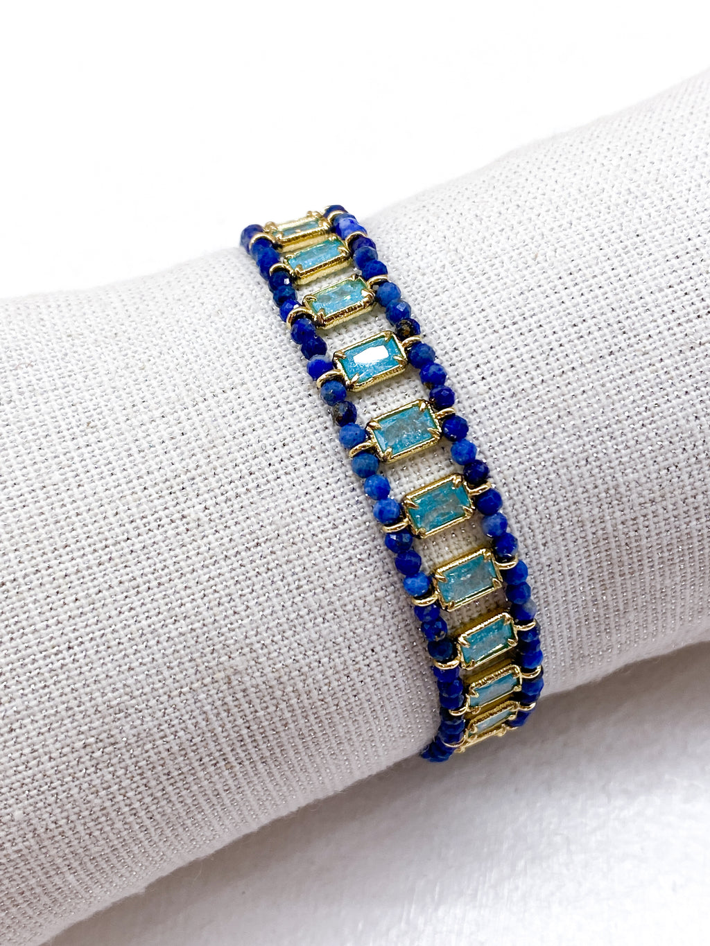 Bracelet en pierres naturelles et zircons facettés