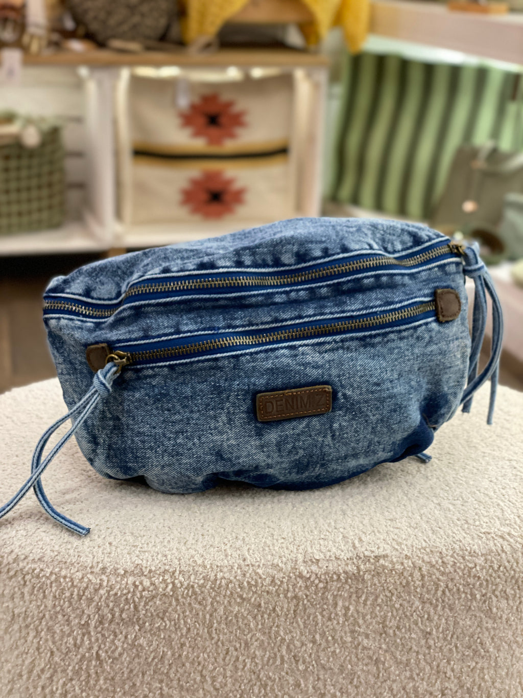 Sac banane bleu en denim