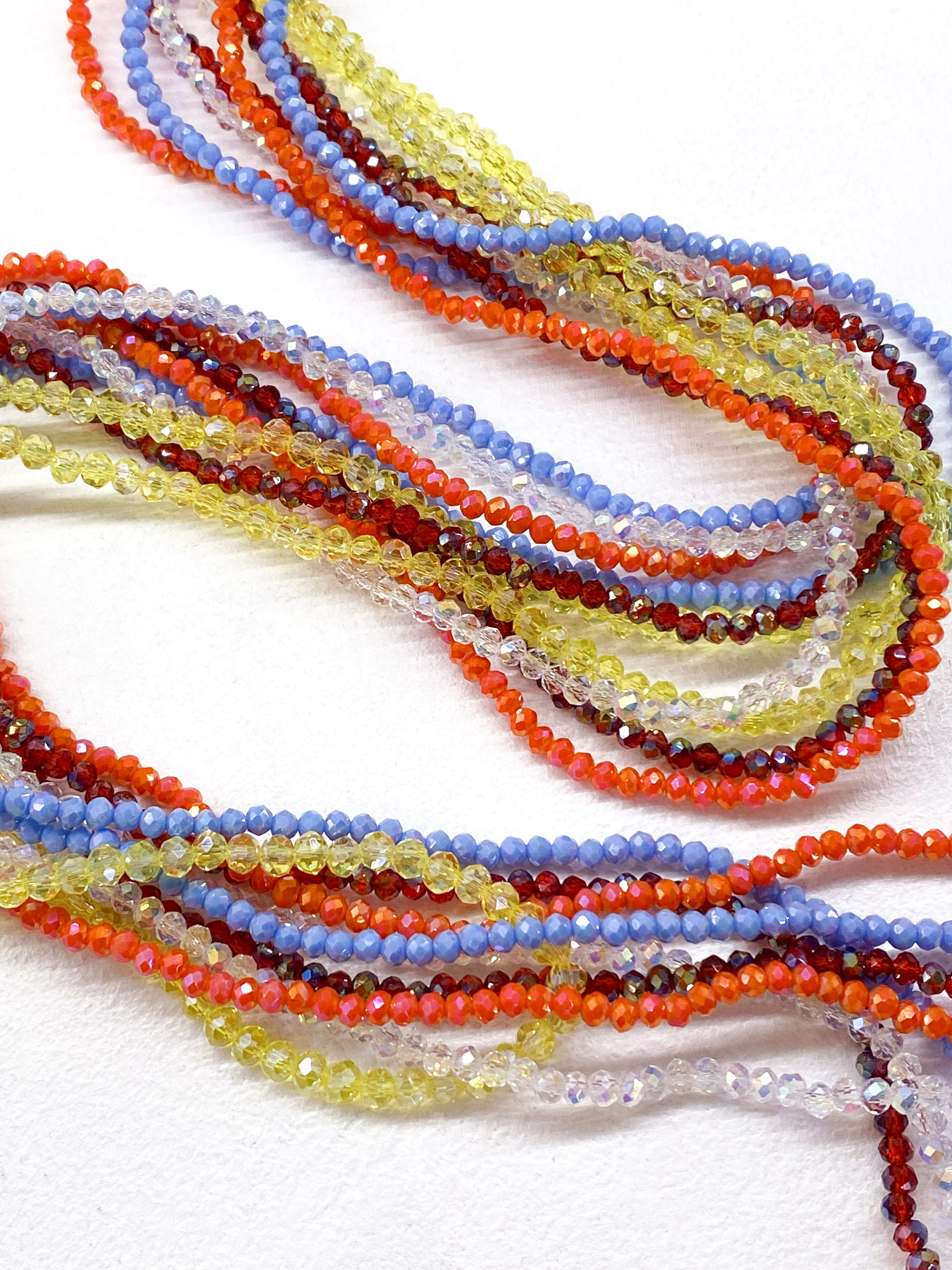 Set de 5 bracelets élastiques en perles de verre facettées