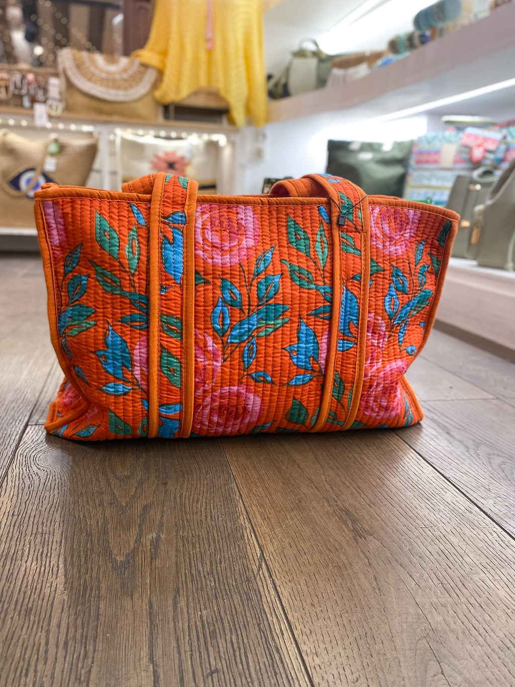 Sac cabas matelassé zippé en coton