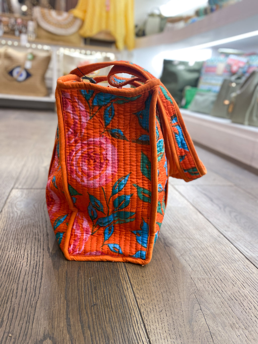 Sac cabas matelassé zippé en coton