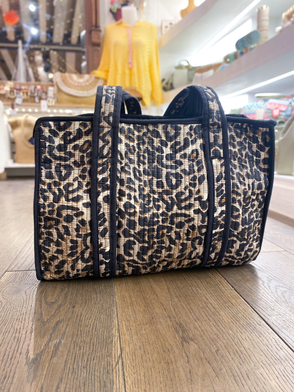 Sac cabas matelassé zippé en coton