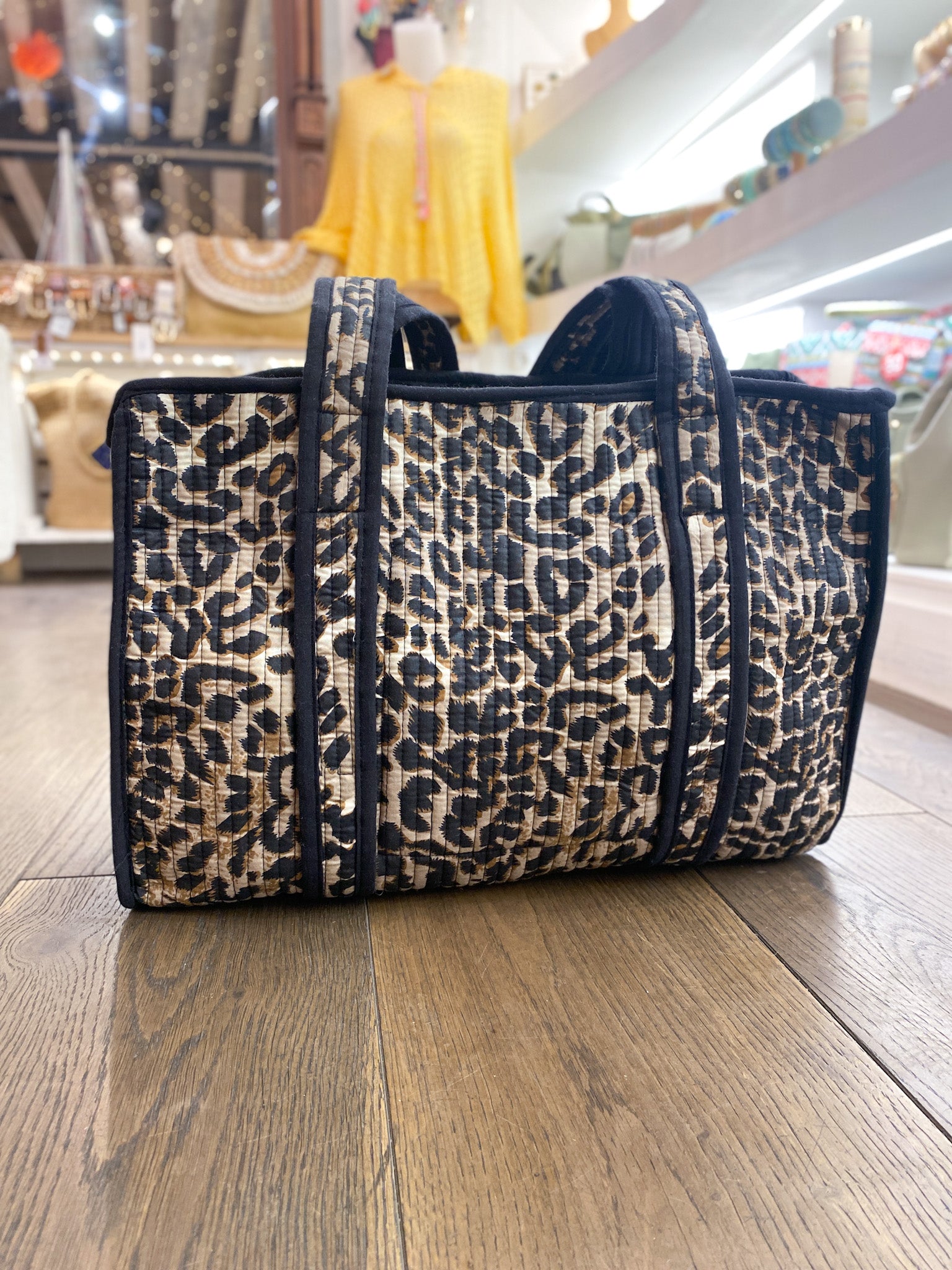 Sac cabas matelassé zippé en coton