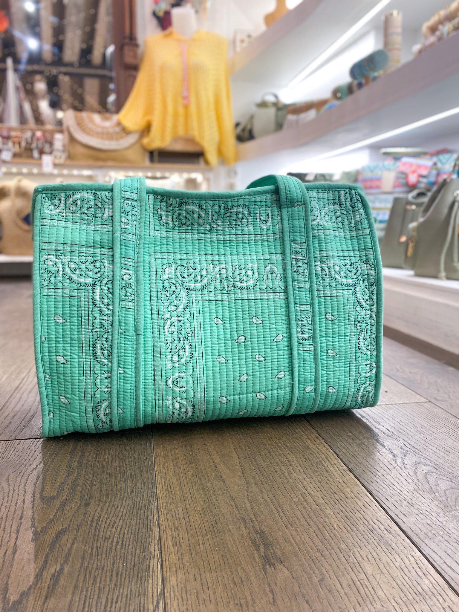 Sac cabas matelassé zippé en coton