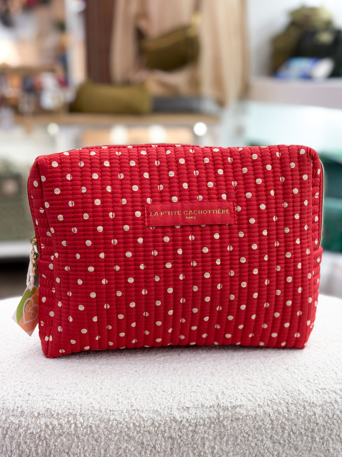 Trousse matelassée fleurie en coton
