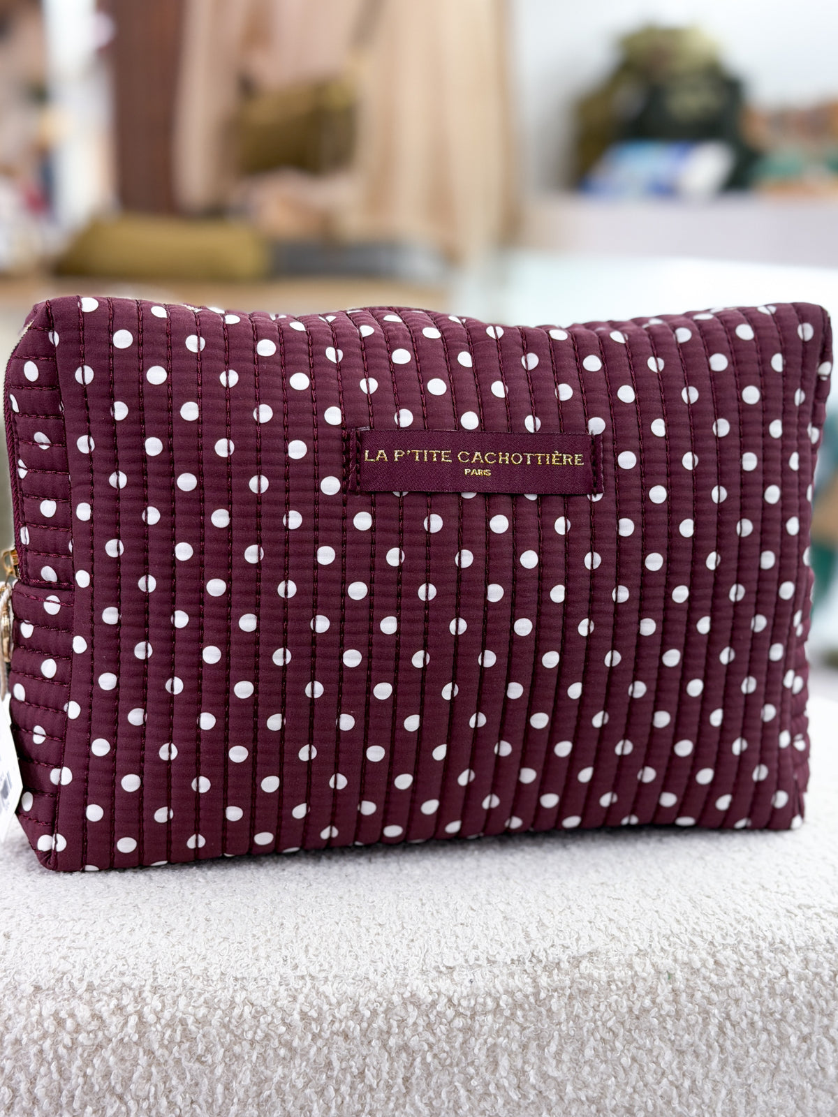 Trousse matelassée fleurie en coton