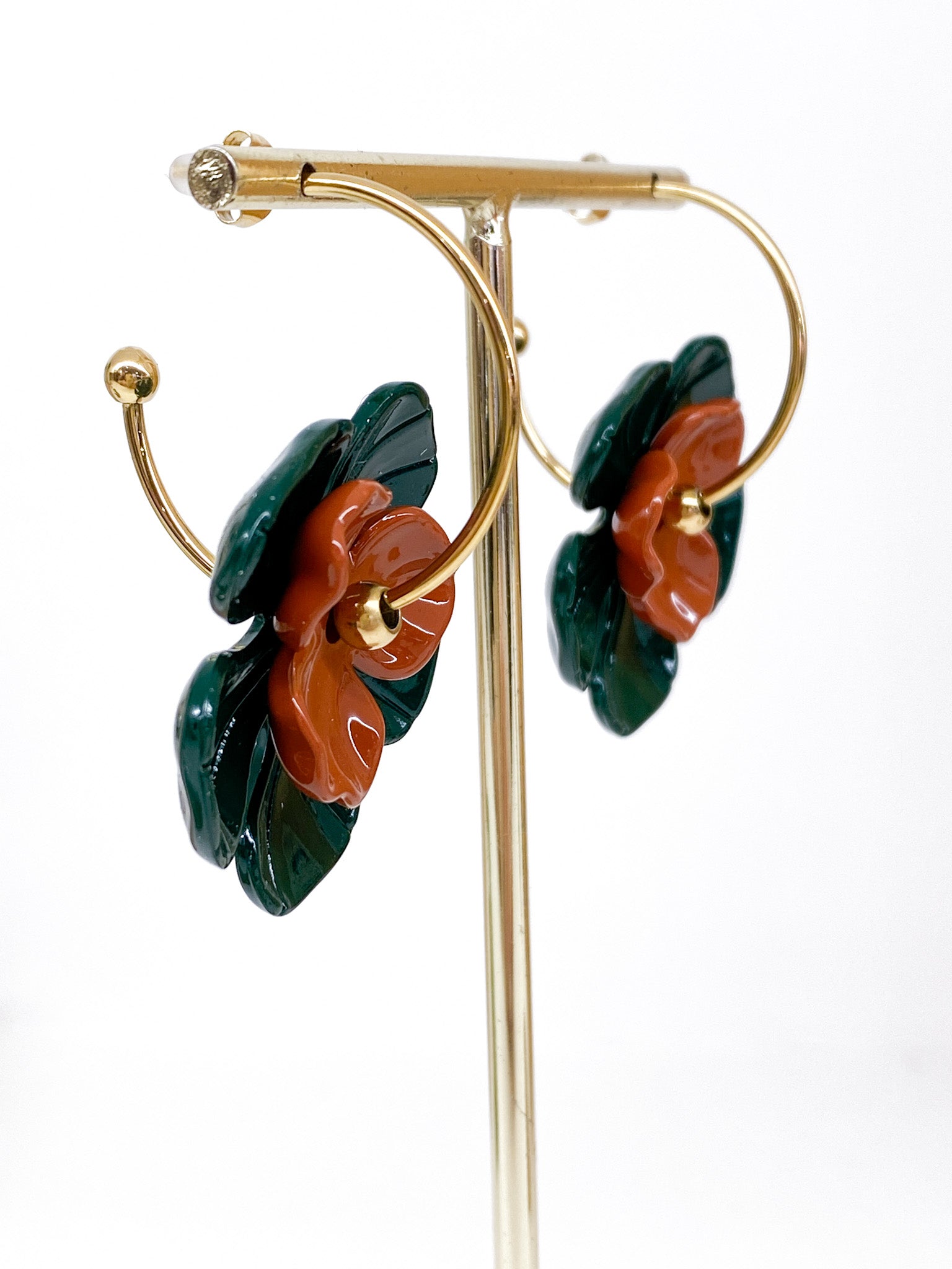 Boucles d’oreilles créoles florales colorées