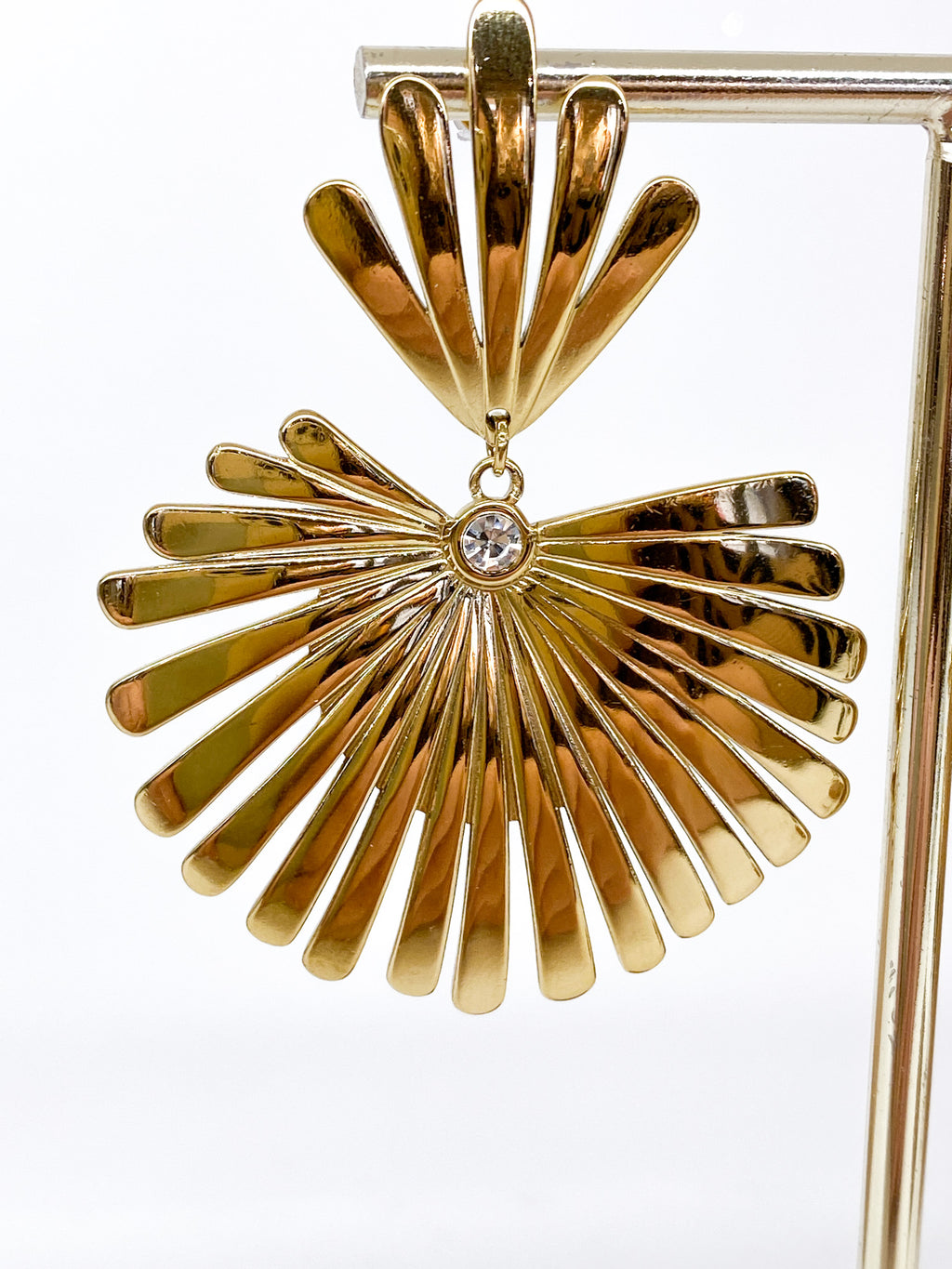Boucles d’oreilles florales élégantes avec strass pour femme