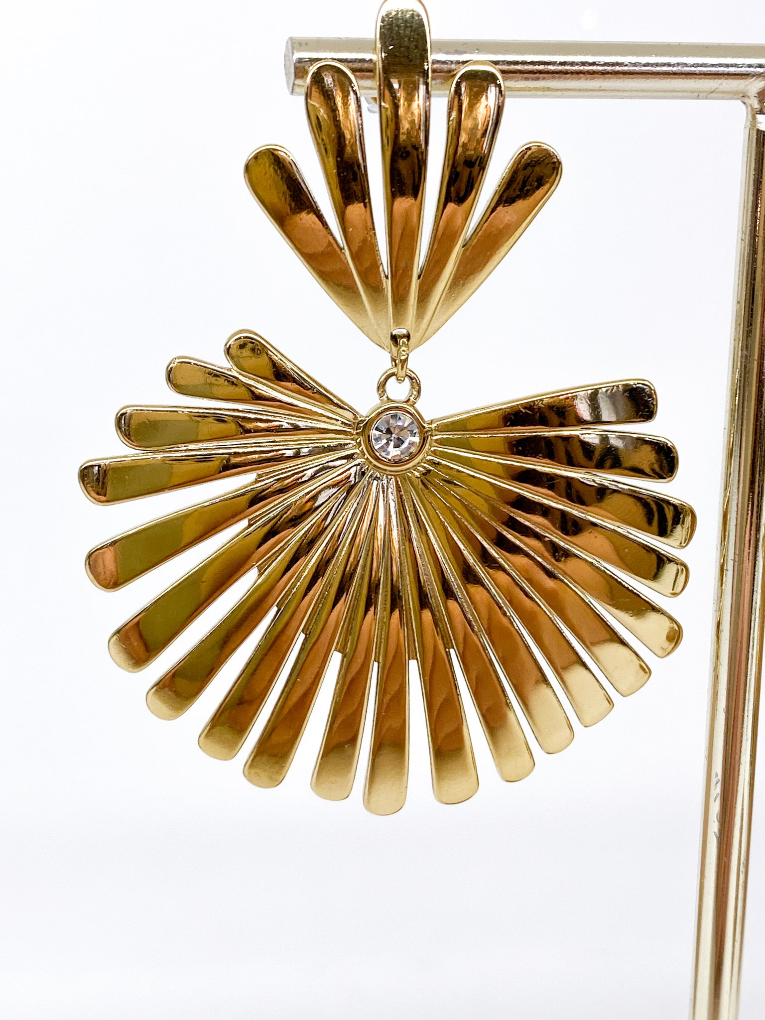 Boucles d’oreilles florales élégantes avec strass pour femme