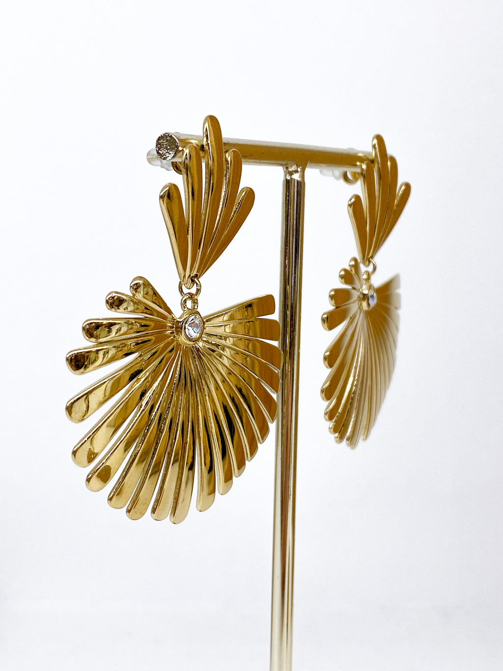 Boucles d’oreilles florales élégantes avec strass pour femme