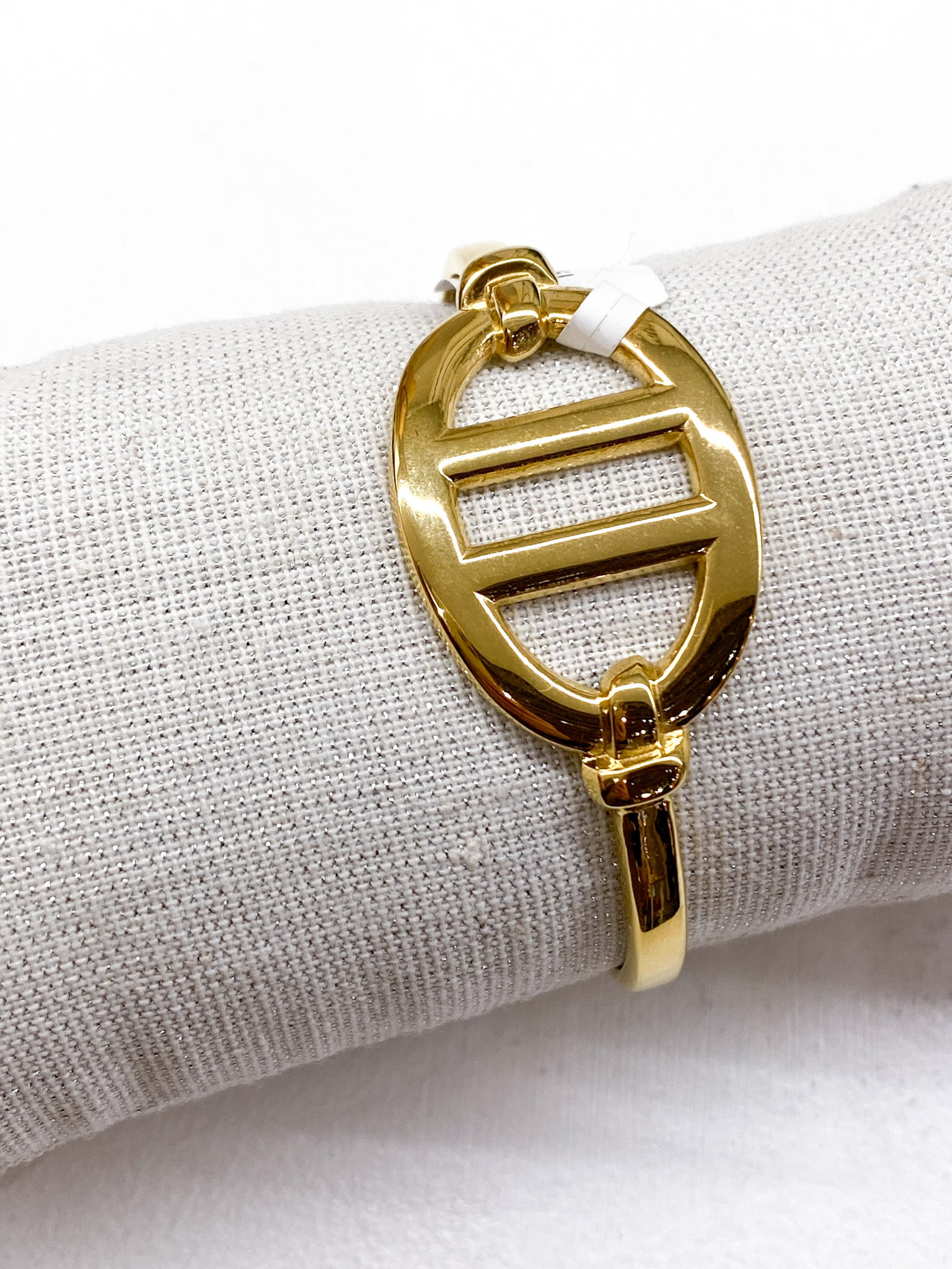 Bracelet jonc rigide femme au design maillon