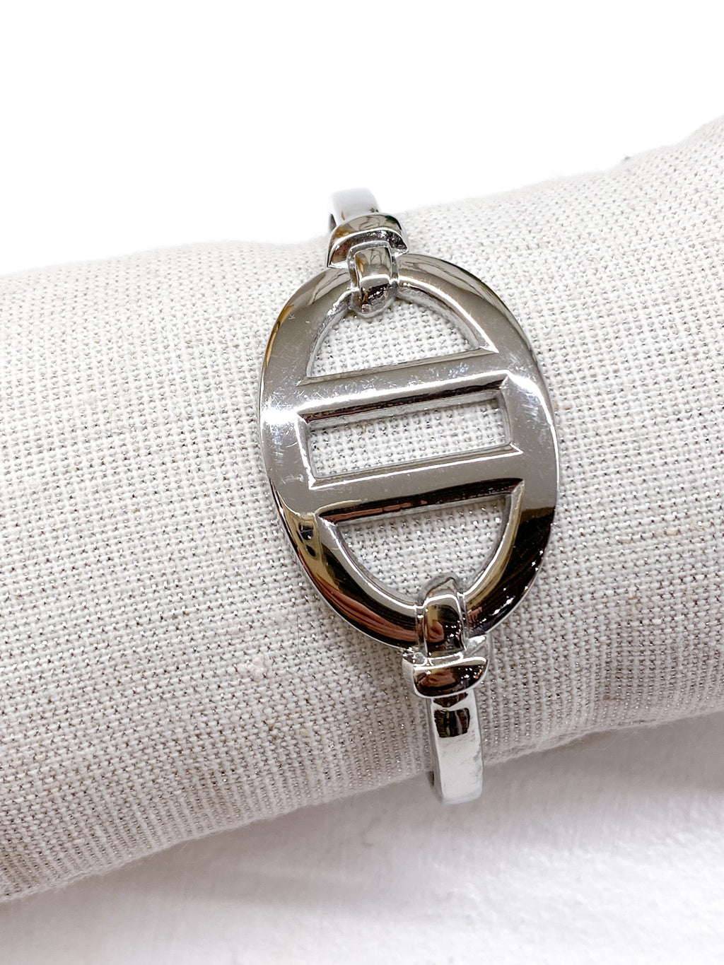 Bracelet jonc rigide femme au design maillon