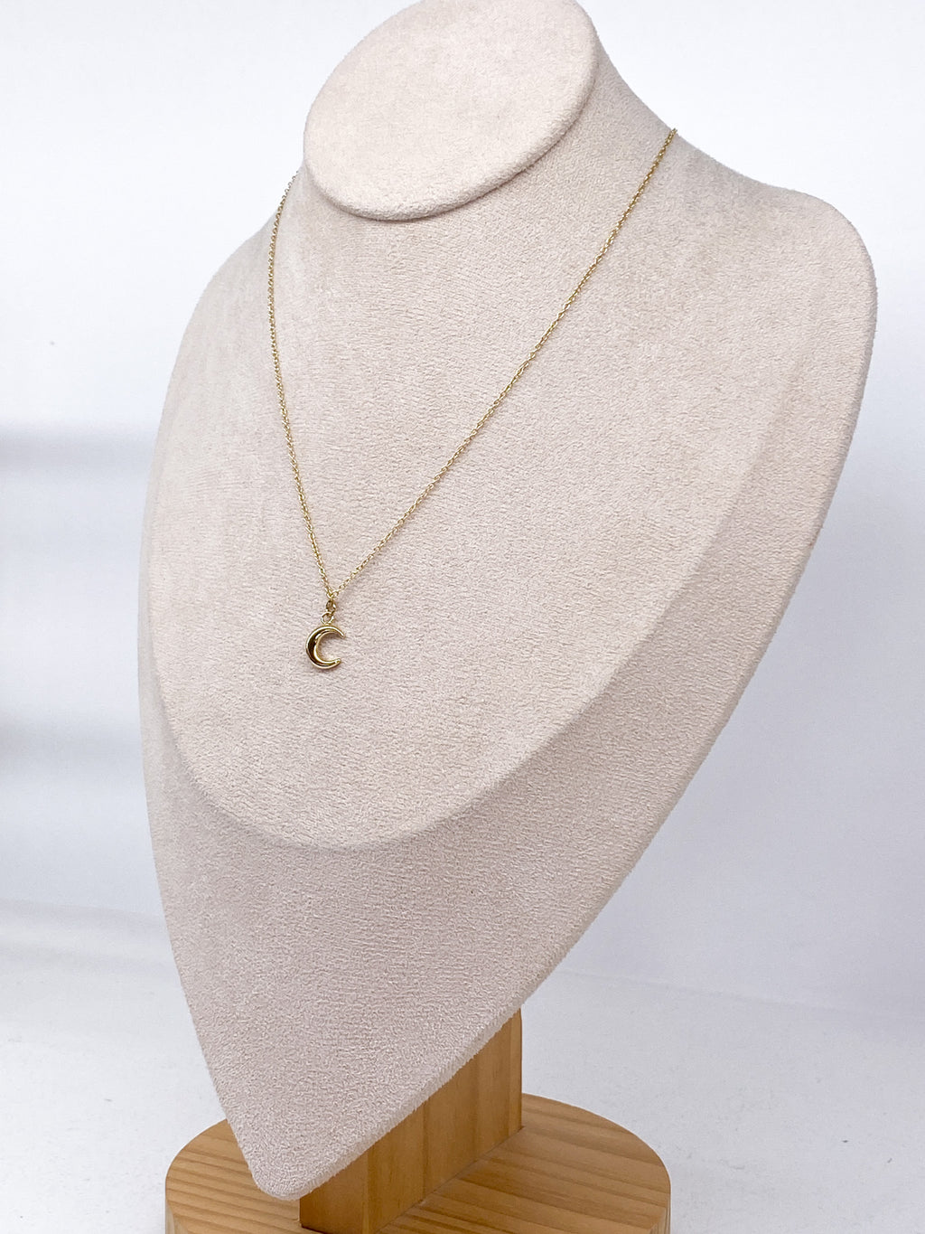 Collier fin femme en acier inoxydable à demi-lune