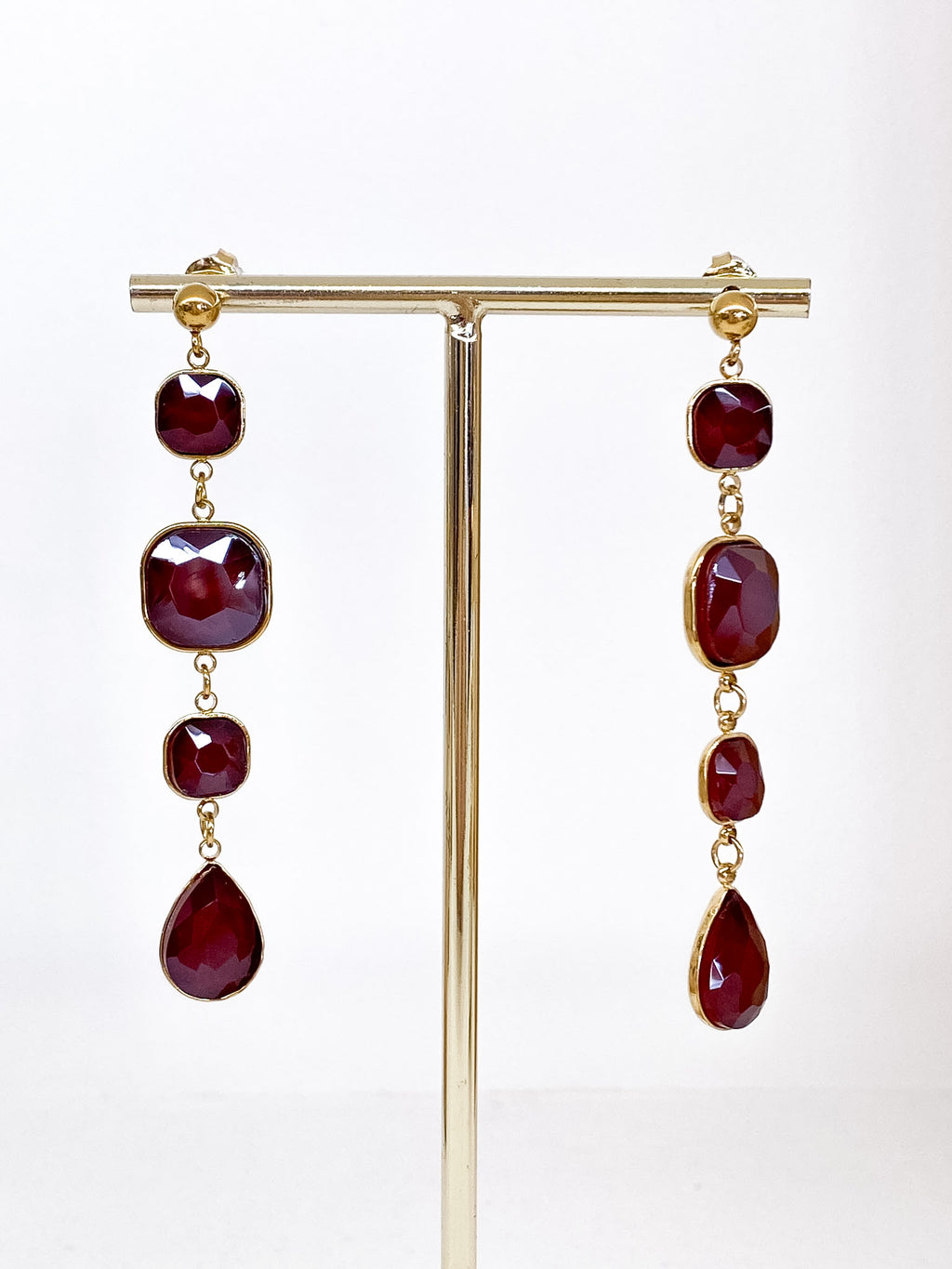 Boucles d’oreilles longues en pâte de verre