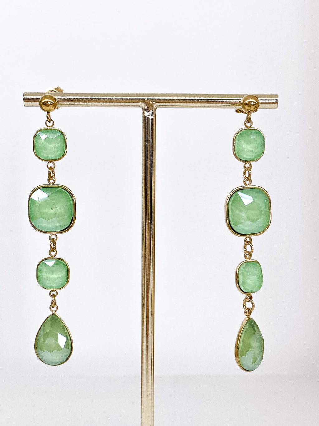Boucles d’oreilles longues en pâte de verre