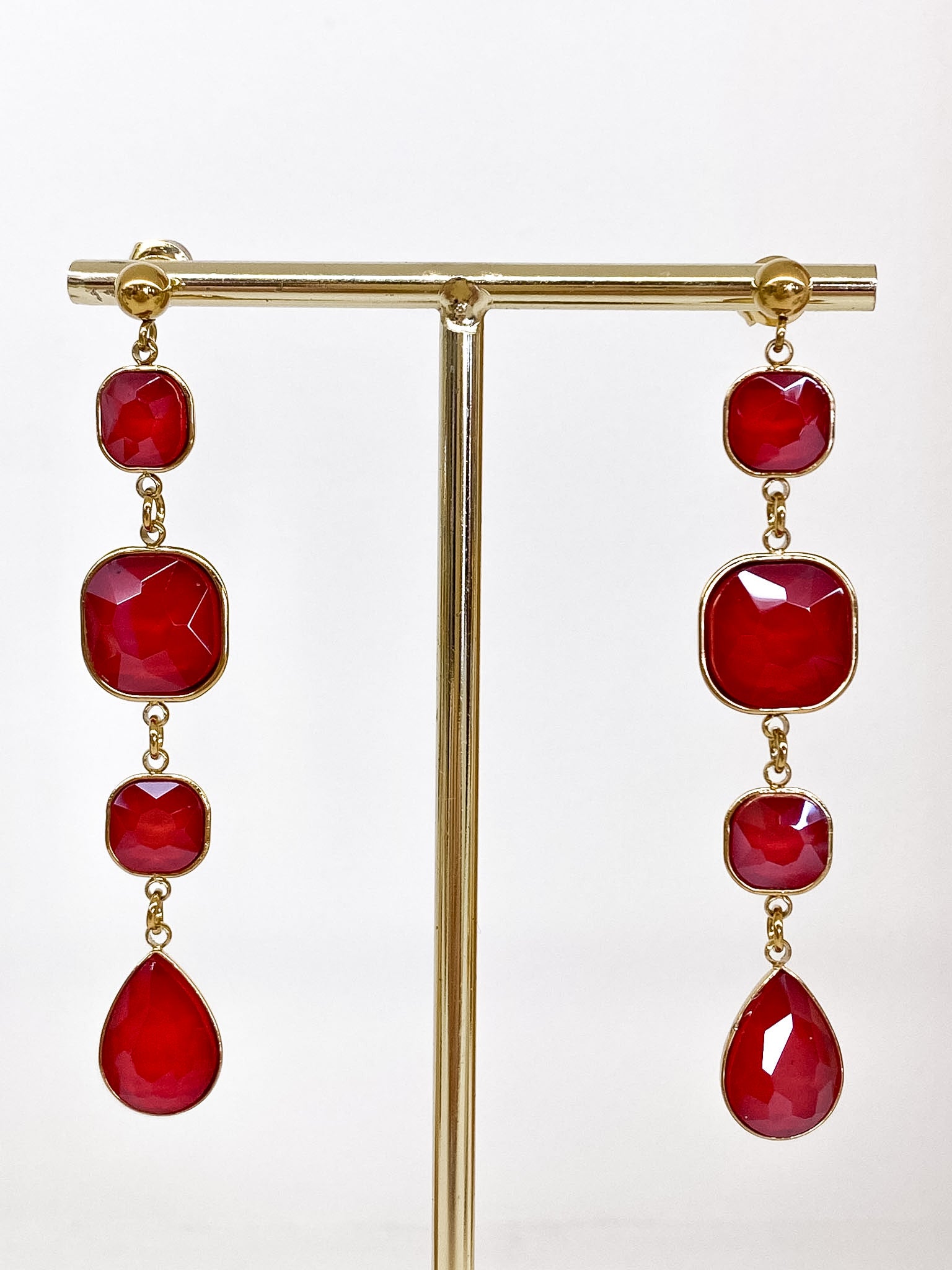 Boucles d’oreilles longues en pâte de verre