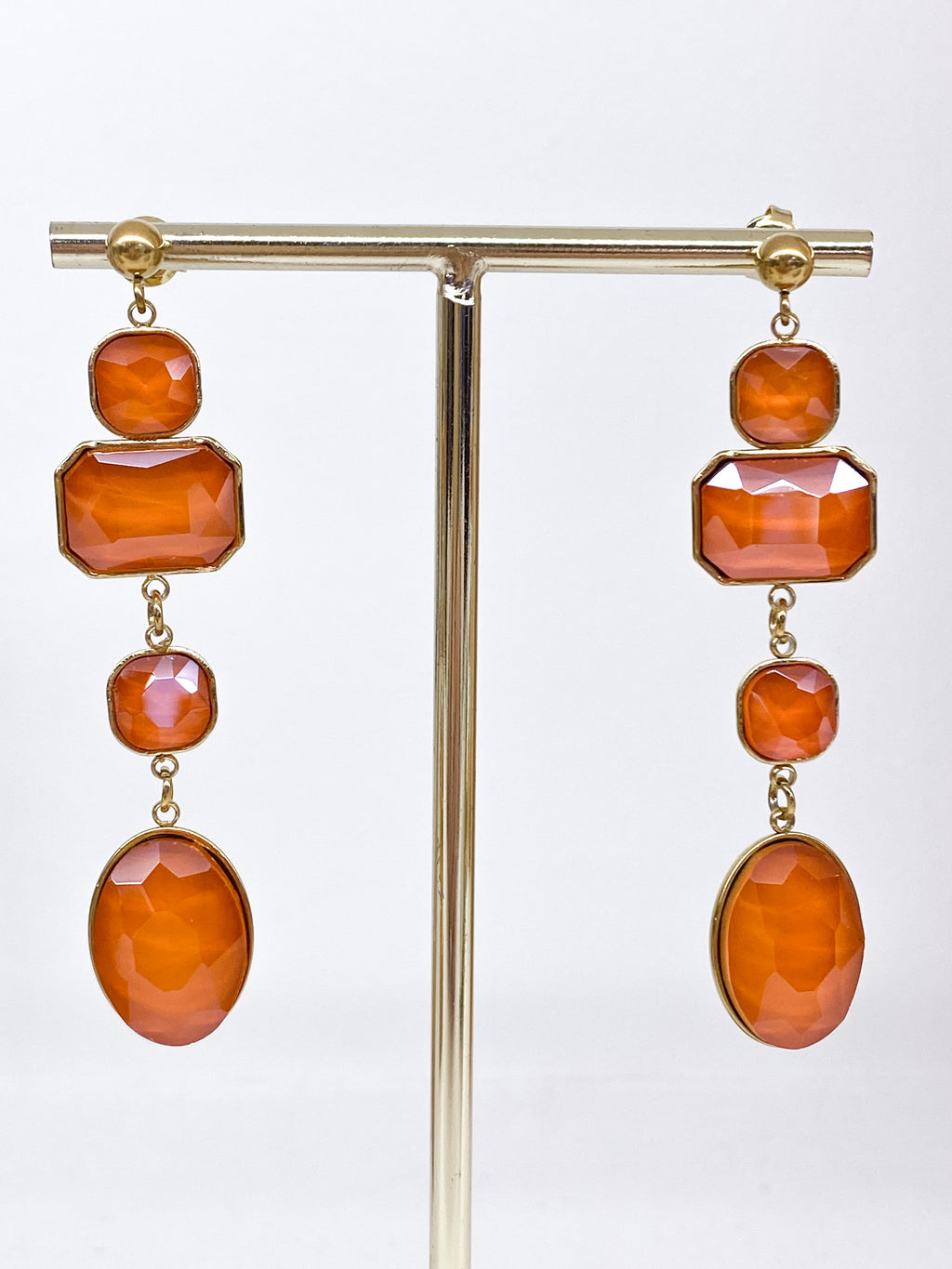 Boucles d’oreilles longues en pâte de verre colorée