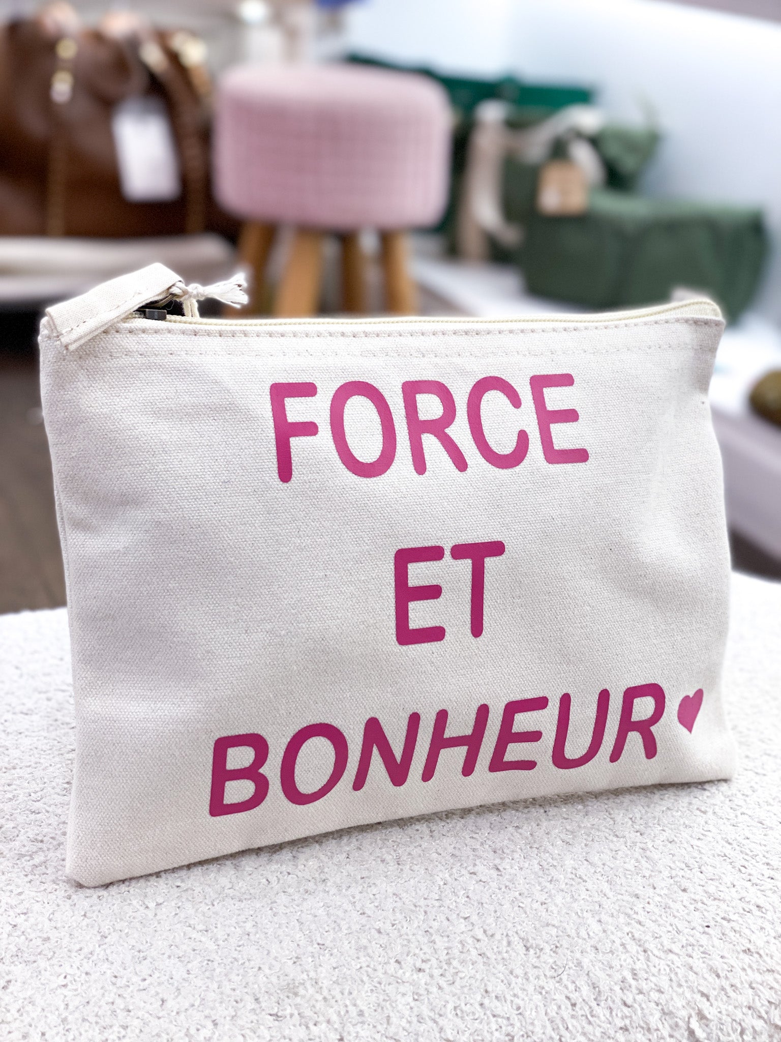 Pochette en coton personnalisée avec de jolis message