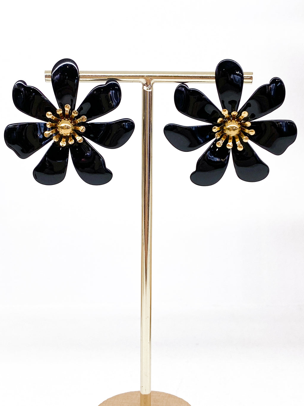 Boucles d’oreilles fleurs émaillées taille moyenne