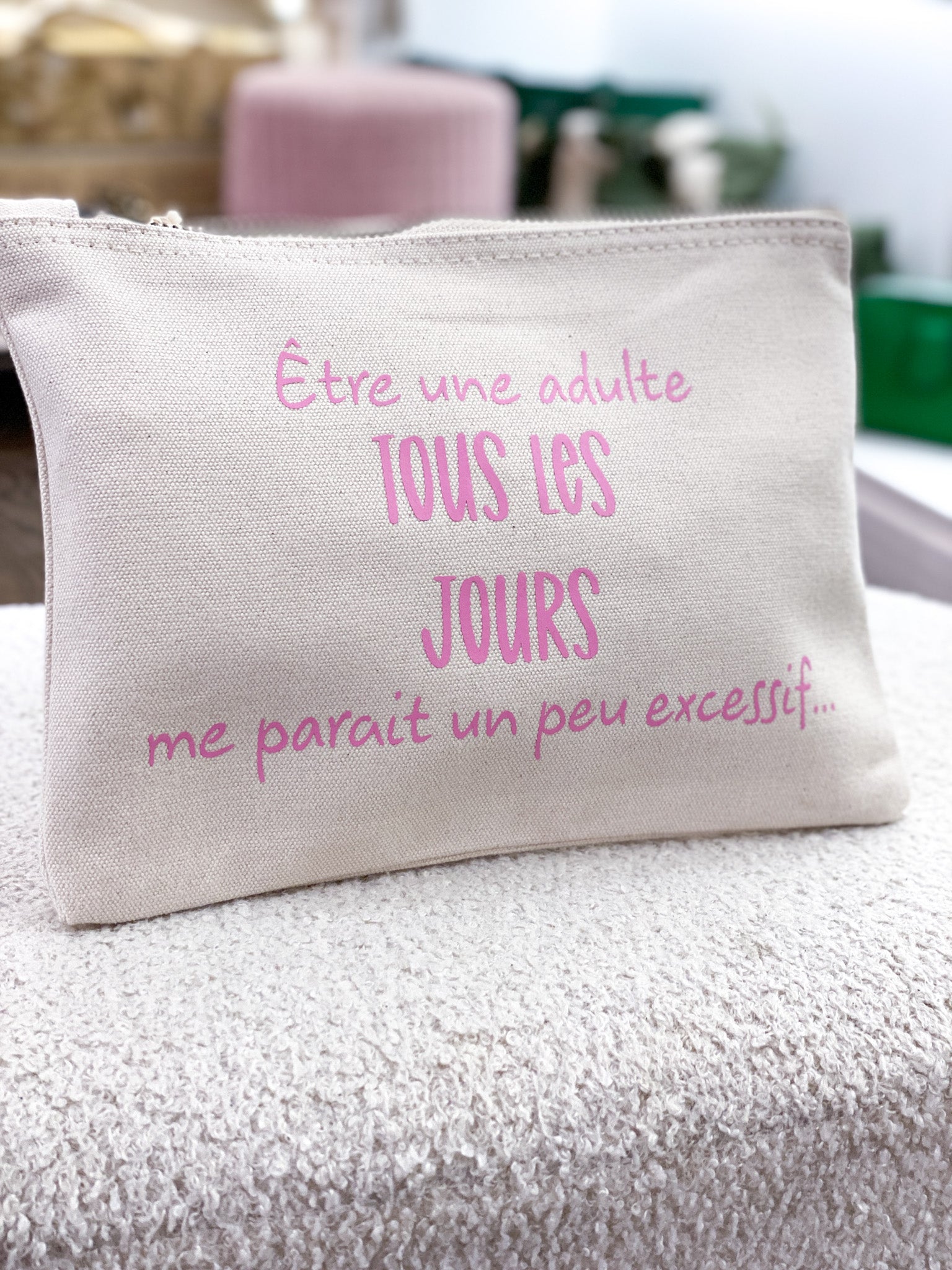 Pochette en coton personnalisée avec de jolis message