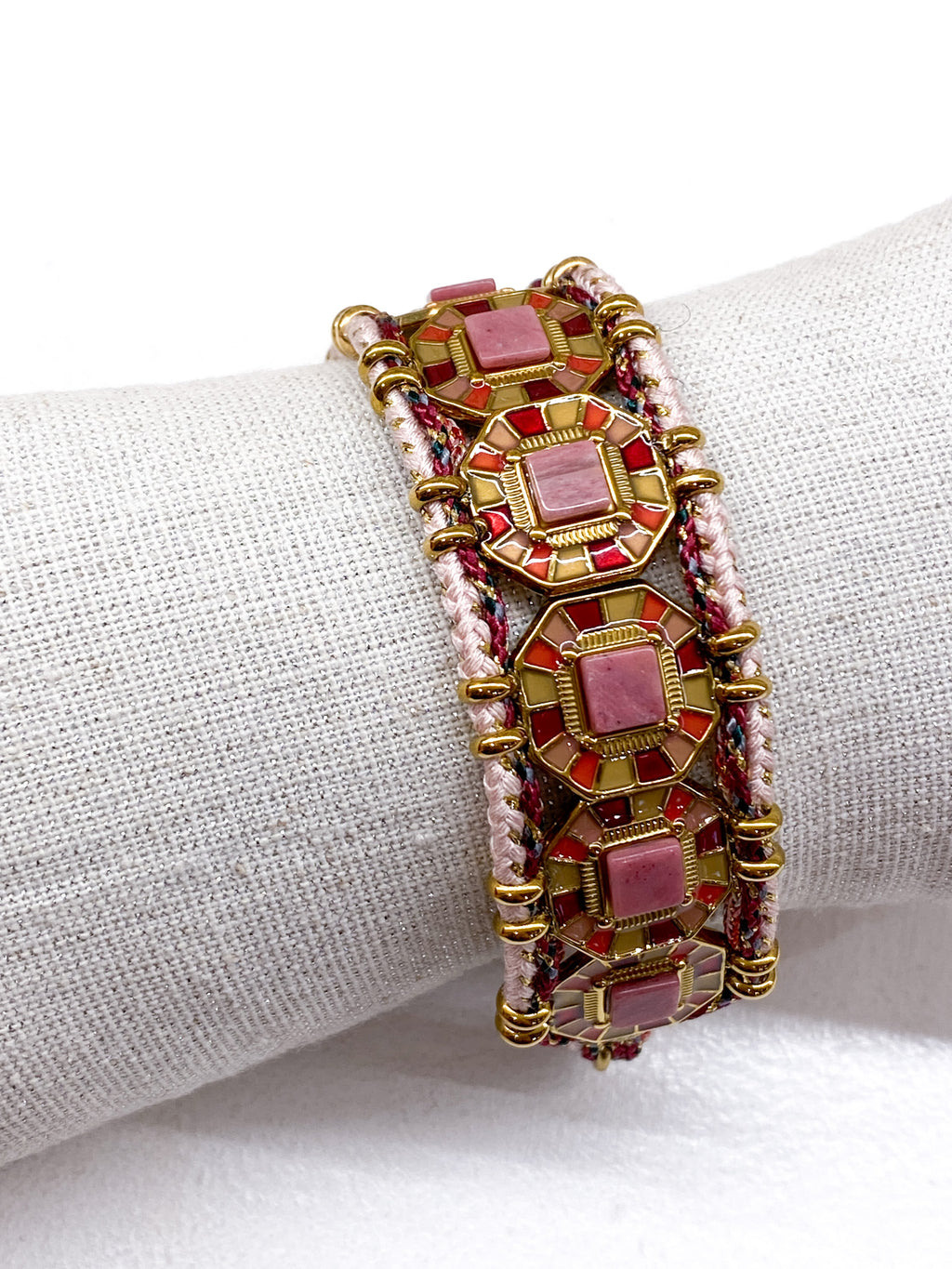 Bracelet manchette femme pierres naturelles