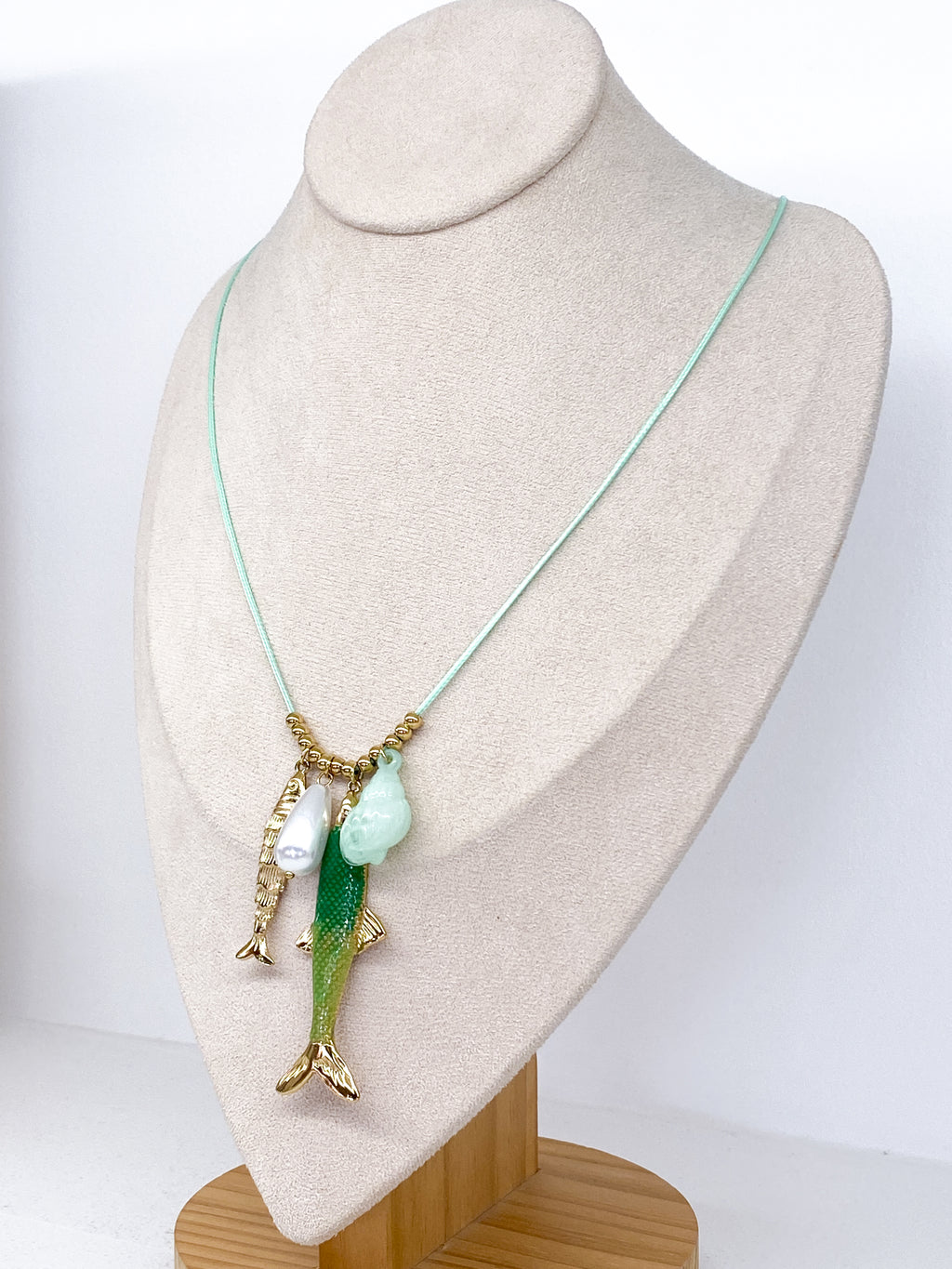 Collier femme cordon coulissant thème marin