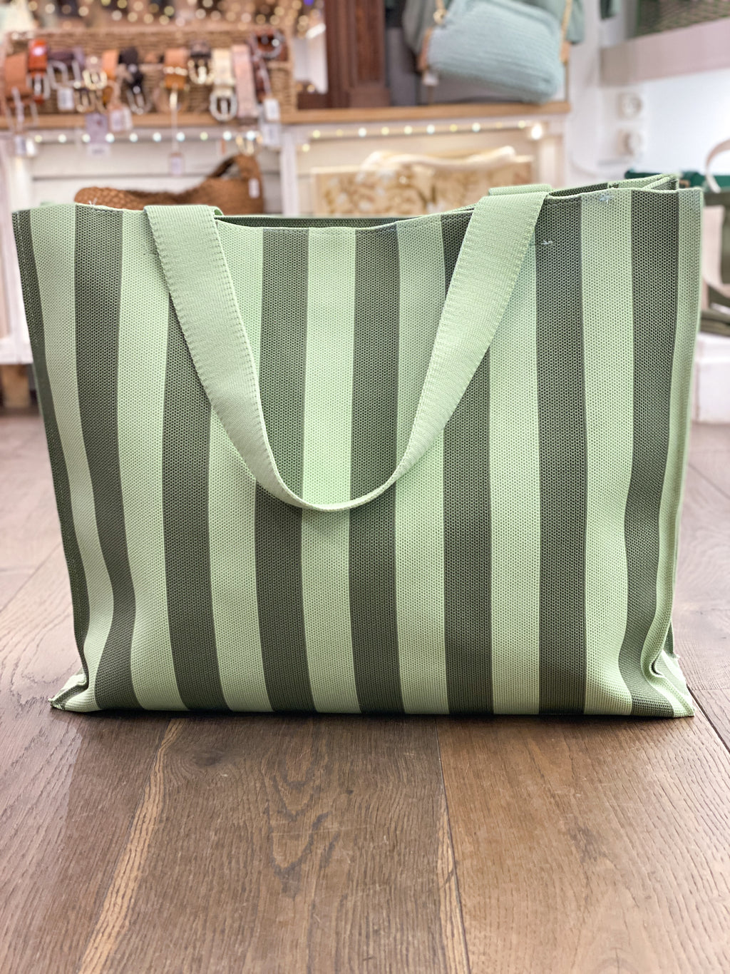 Sac cabas femme rayé grand format