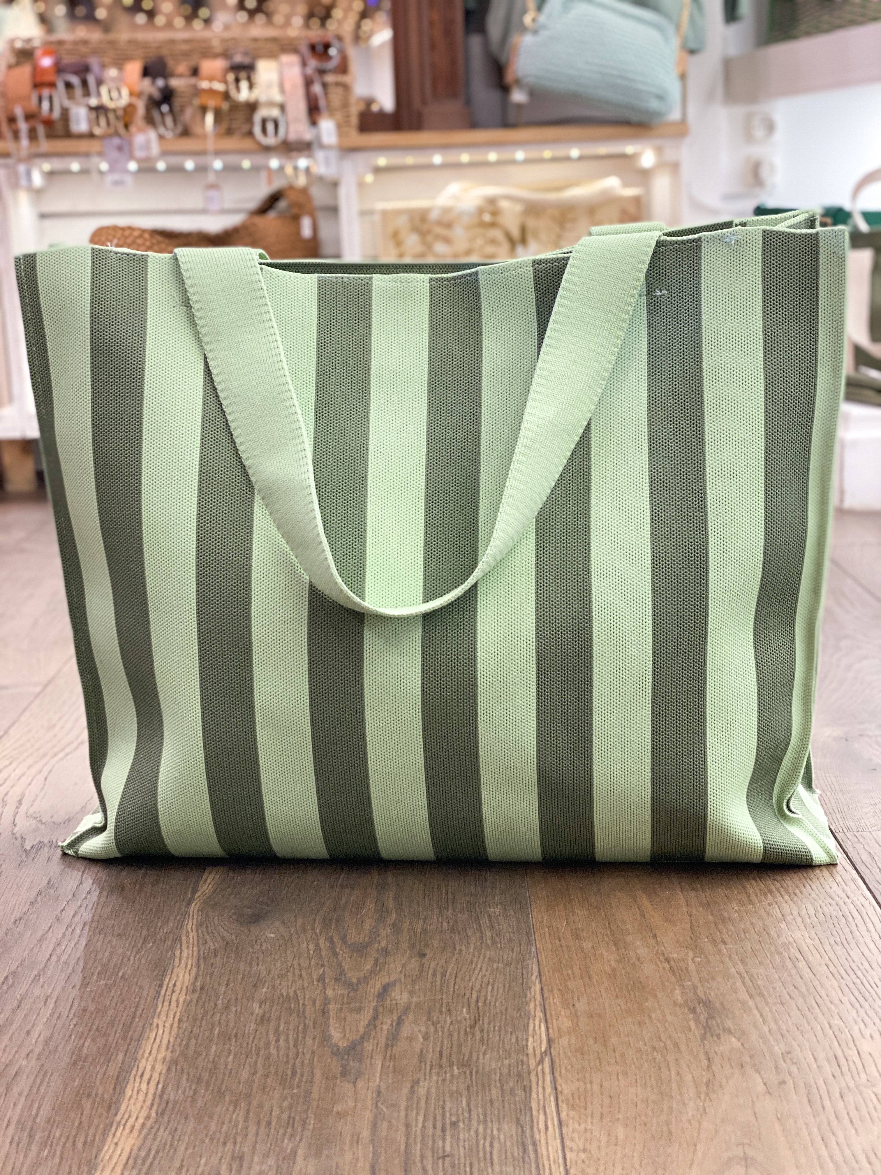 Sac cabas femme rayé grand format