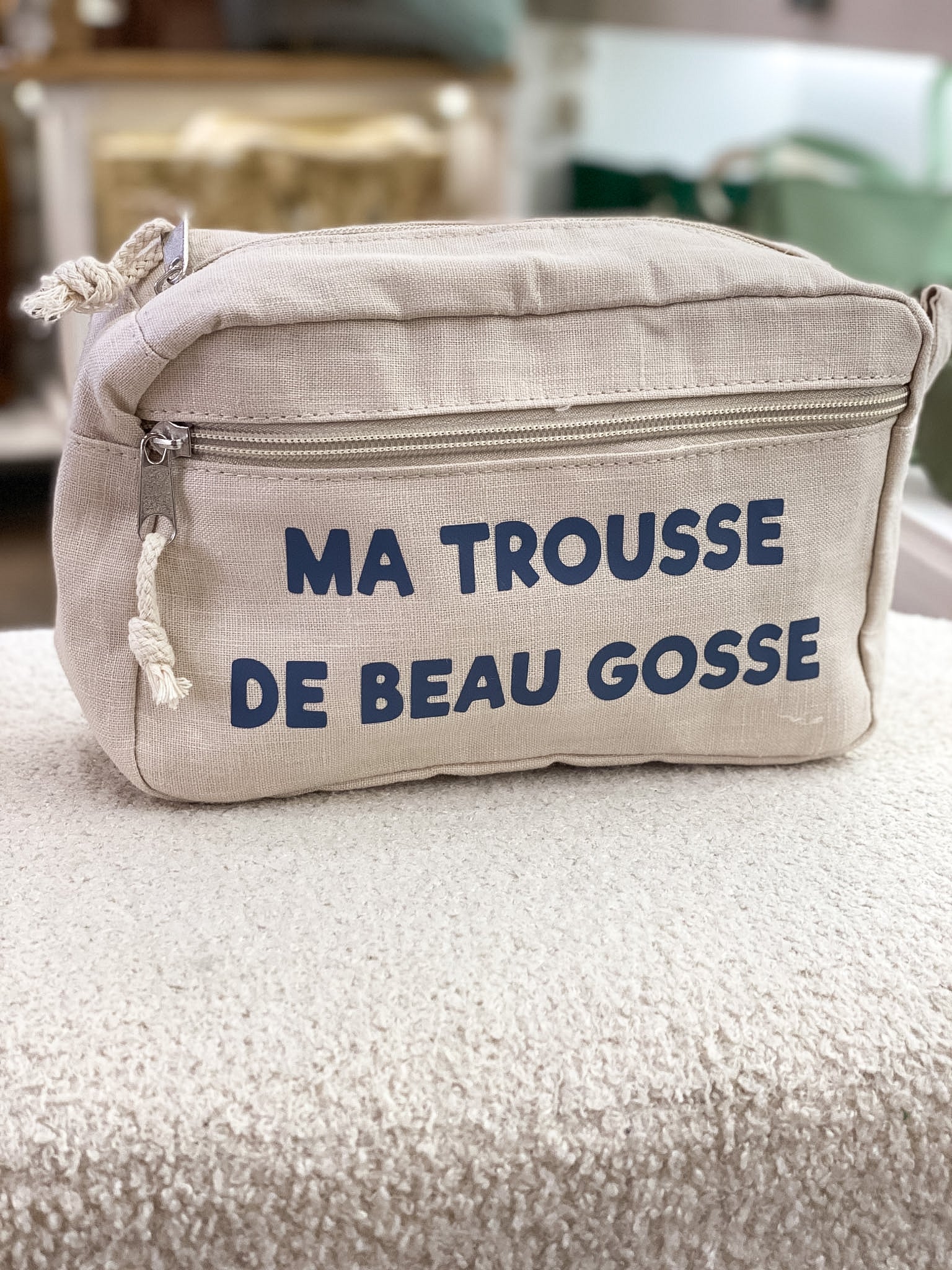 Pochette homme en lin personnalisée
