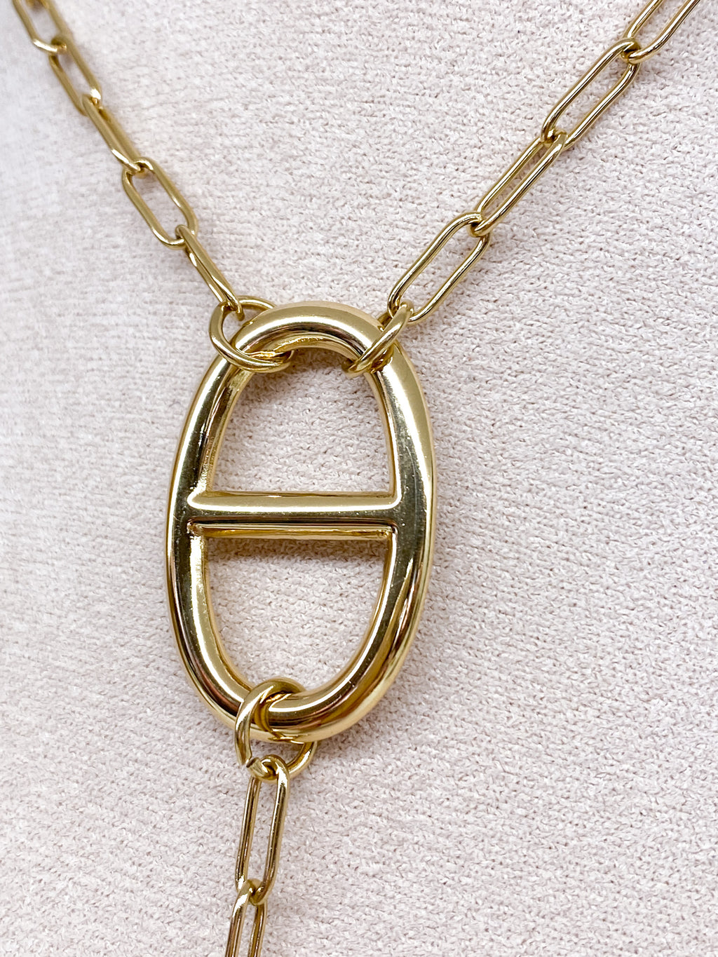 Collier long Y chaîne large à grosses mailles