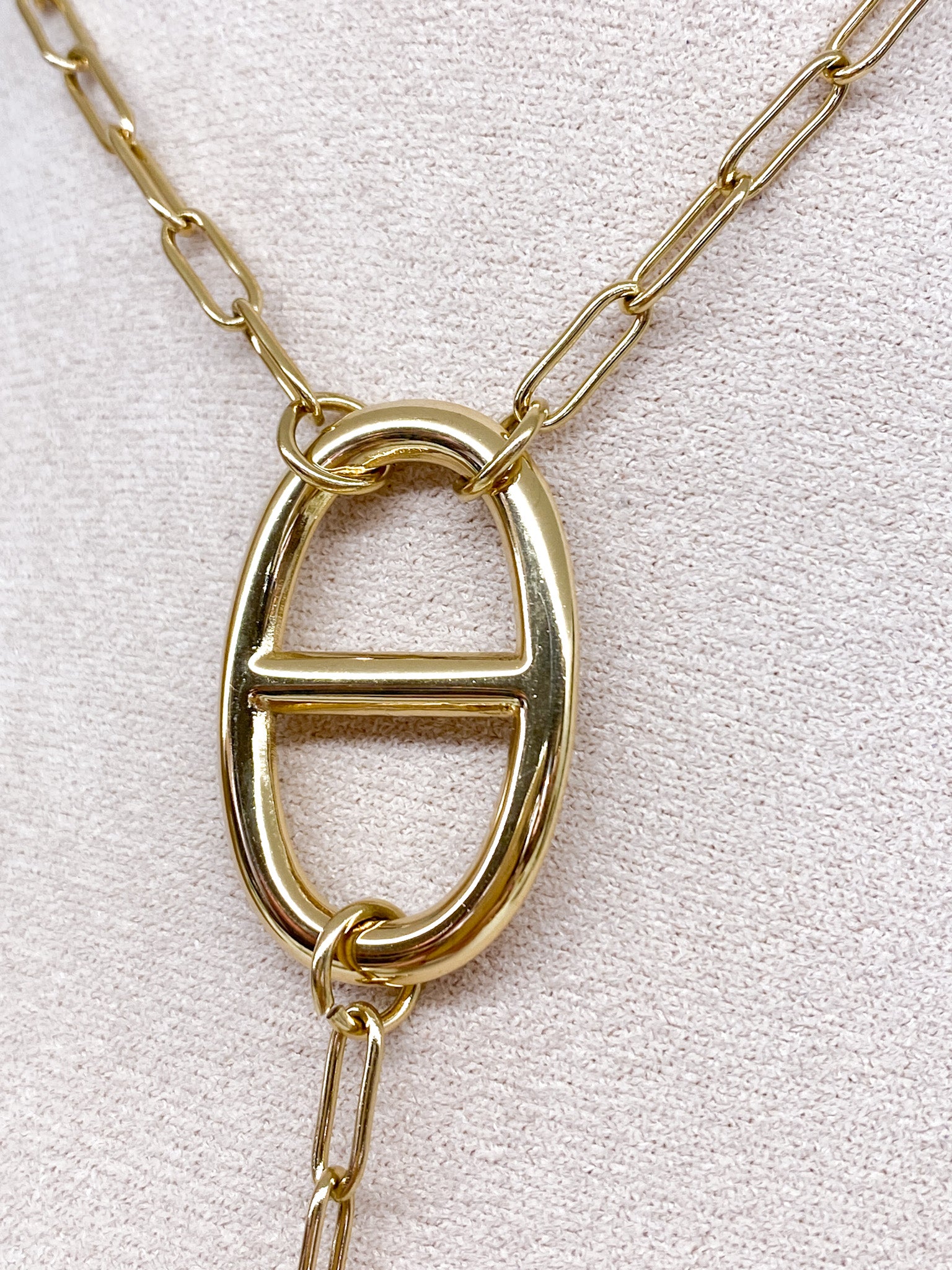 Collier long Y chaîne large à grosses mailles