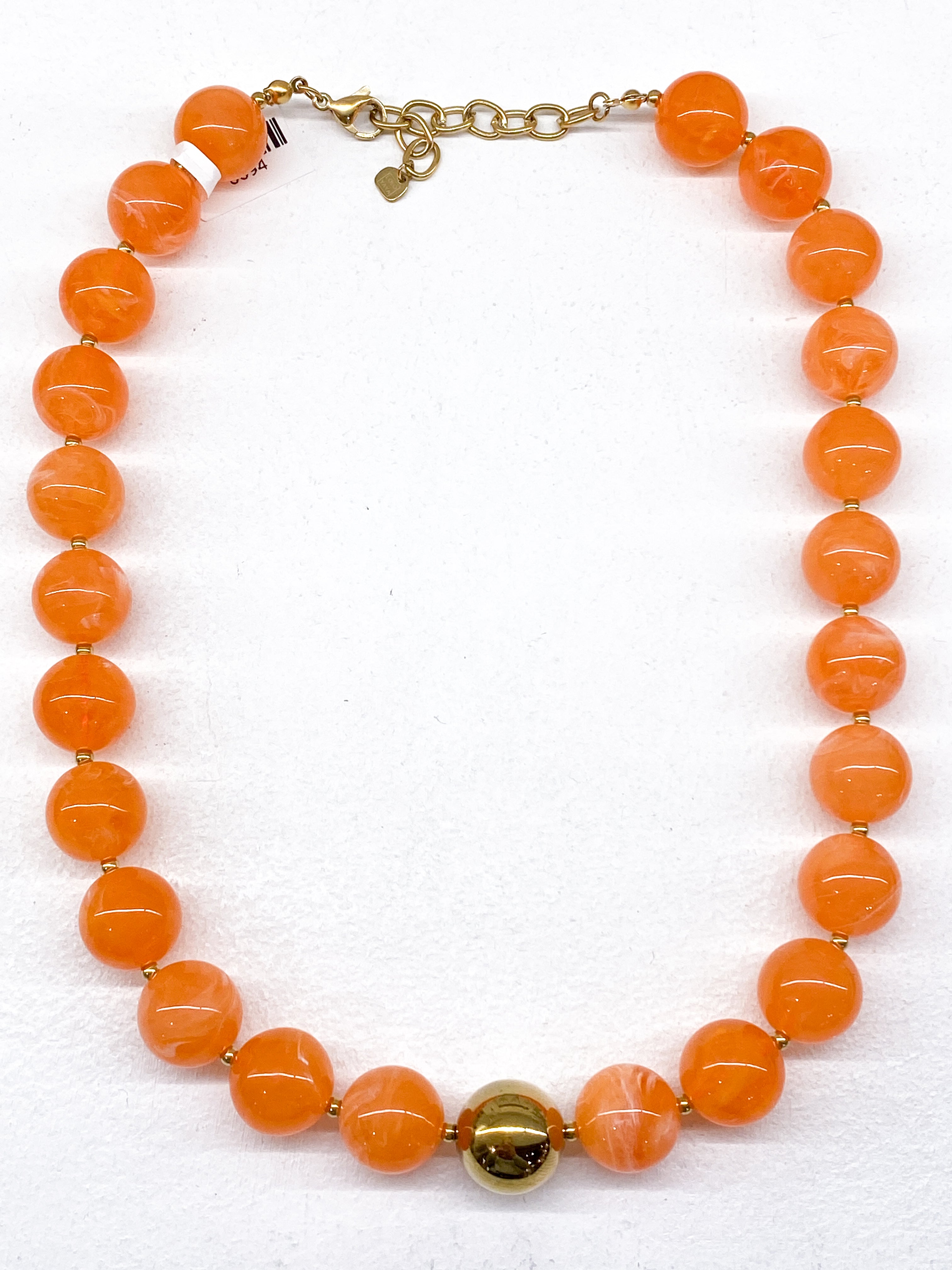 Collier perles rondes colorées en acétate