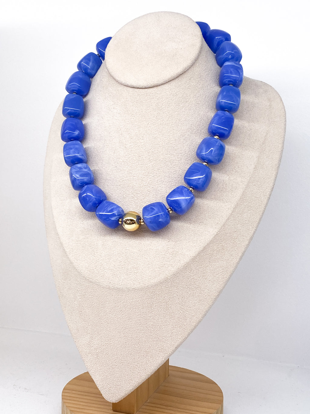 Collier perles carrées acétate marbré