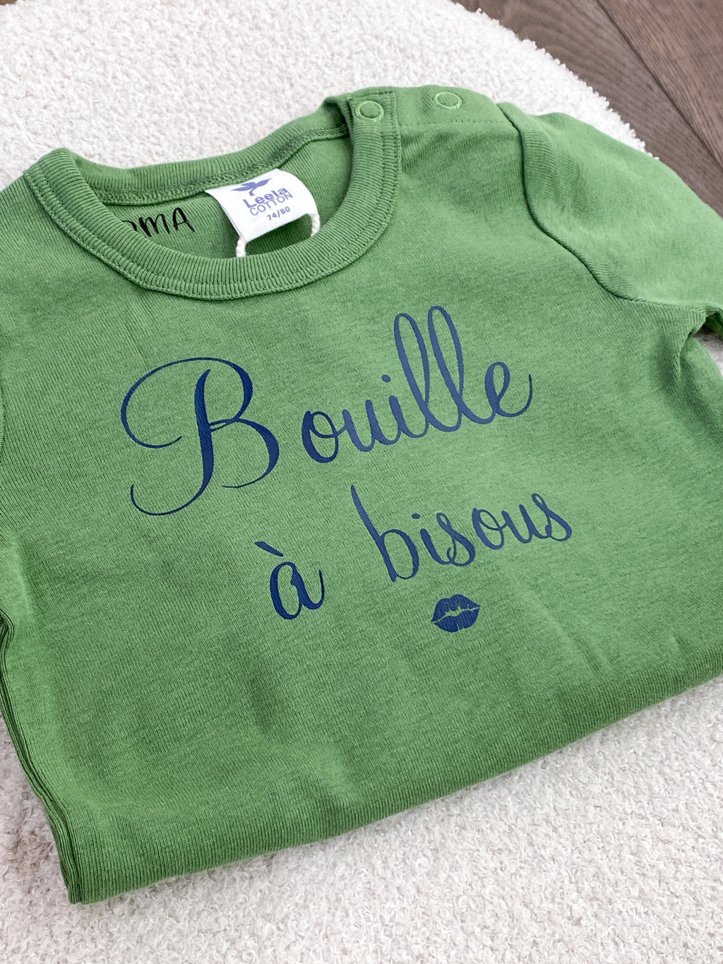 Body bébé personnalisé vert – manches courtes