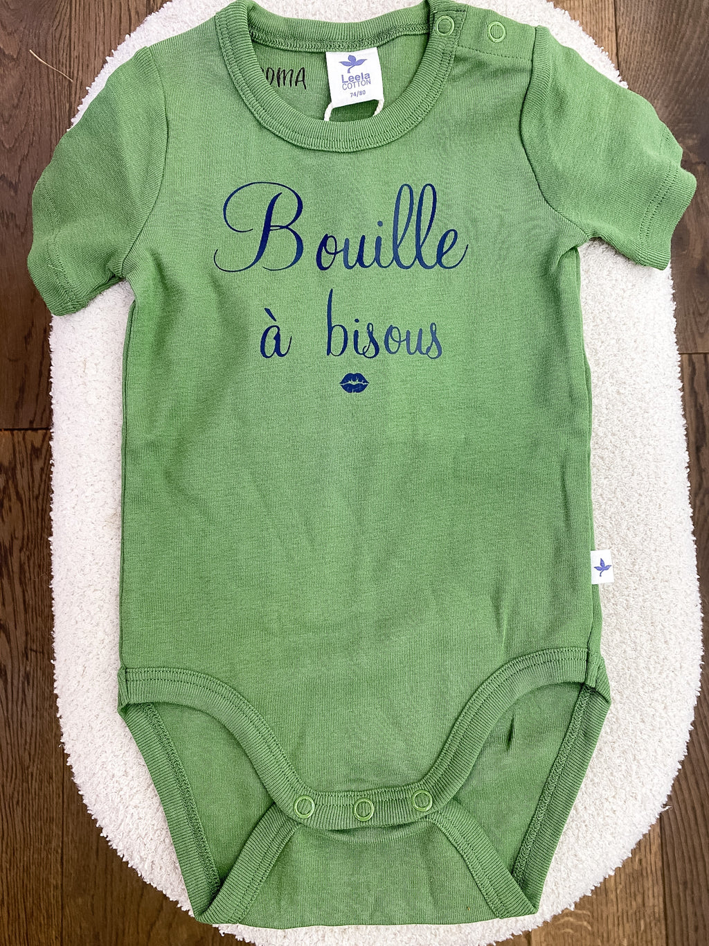 Body bébé personnalisé vert – manches courtes