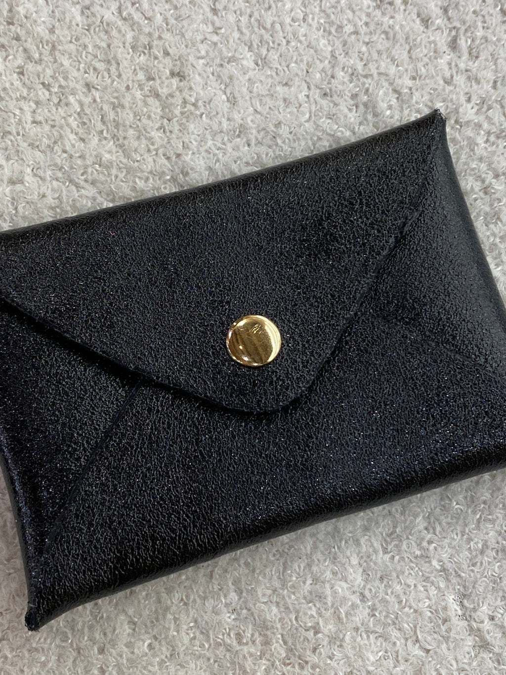 Porte-cartes en cuir de vachette doré