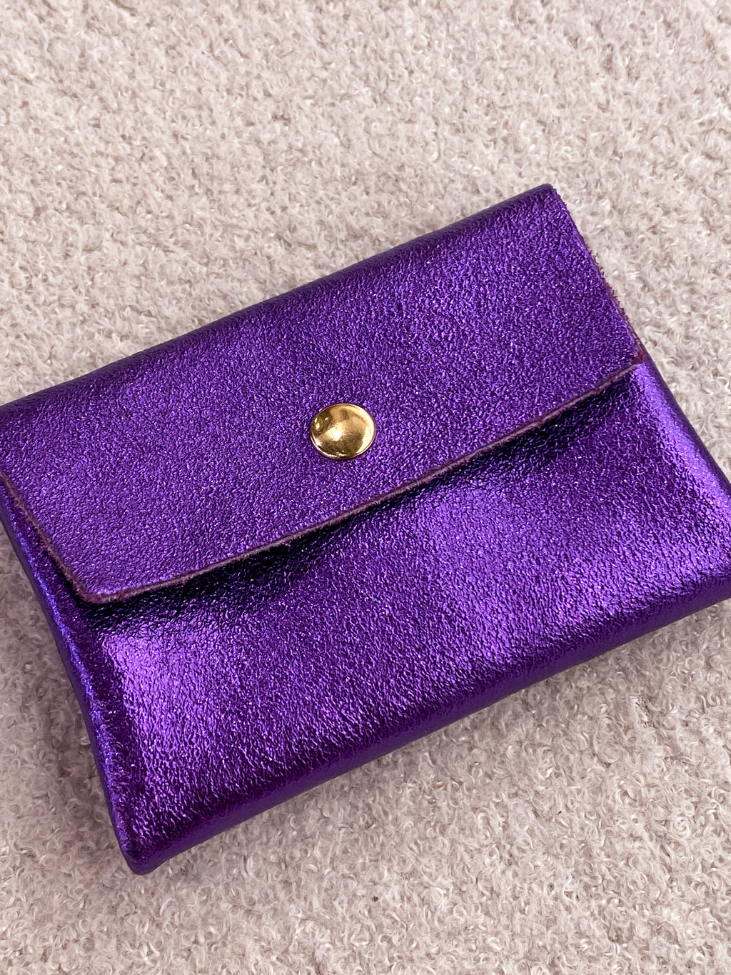Porte-monnaie en cuir rose et violet