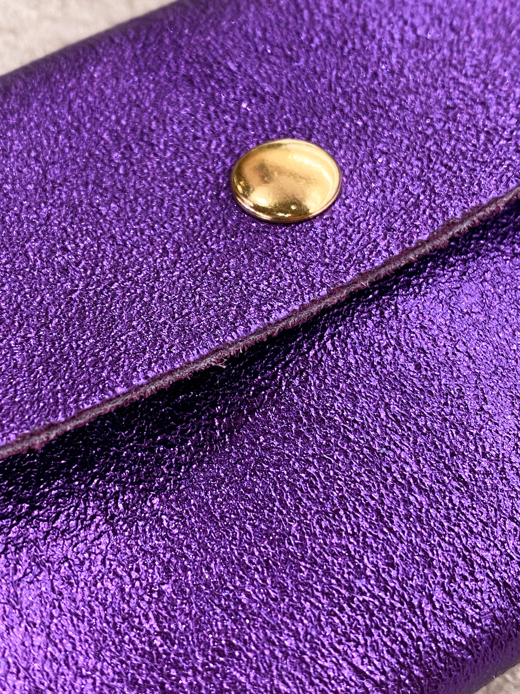 Porte-monnaie en cuir rose et violet
