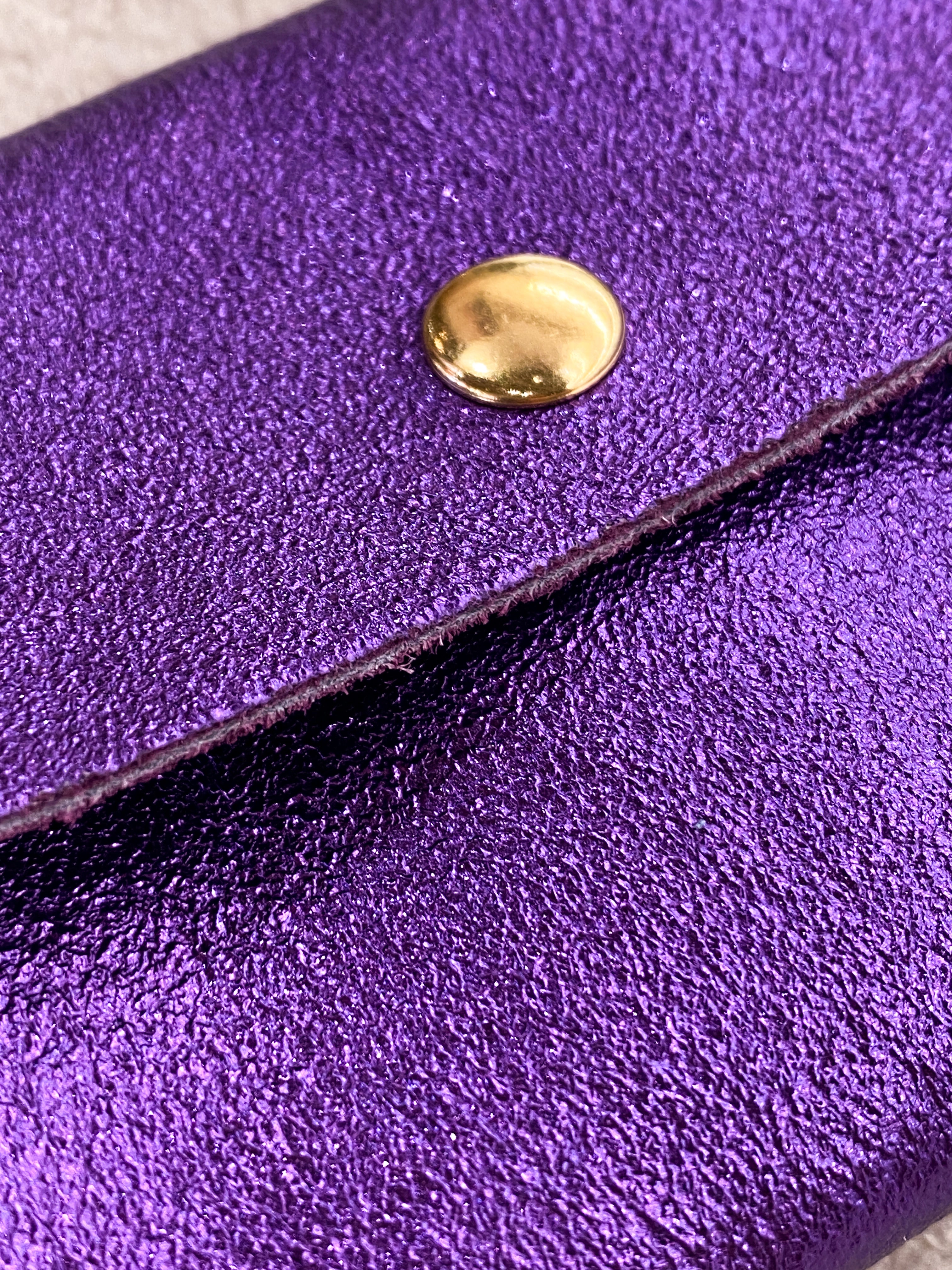 Porte-monnaie en cuir rose et violet