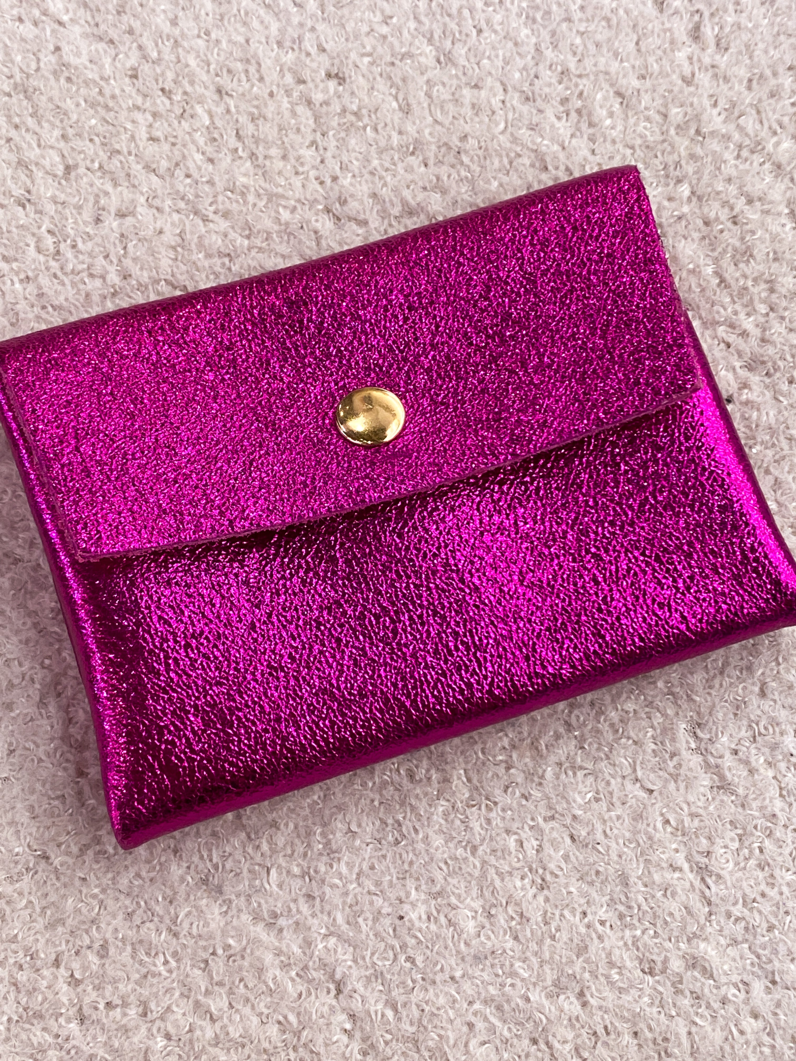 Porte-monnaie en cuir rose et violet