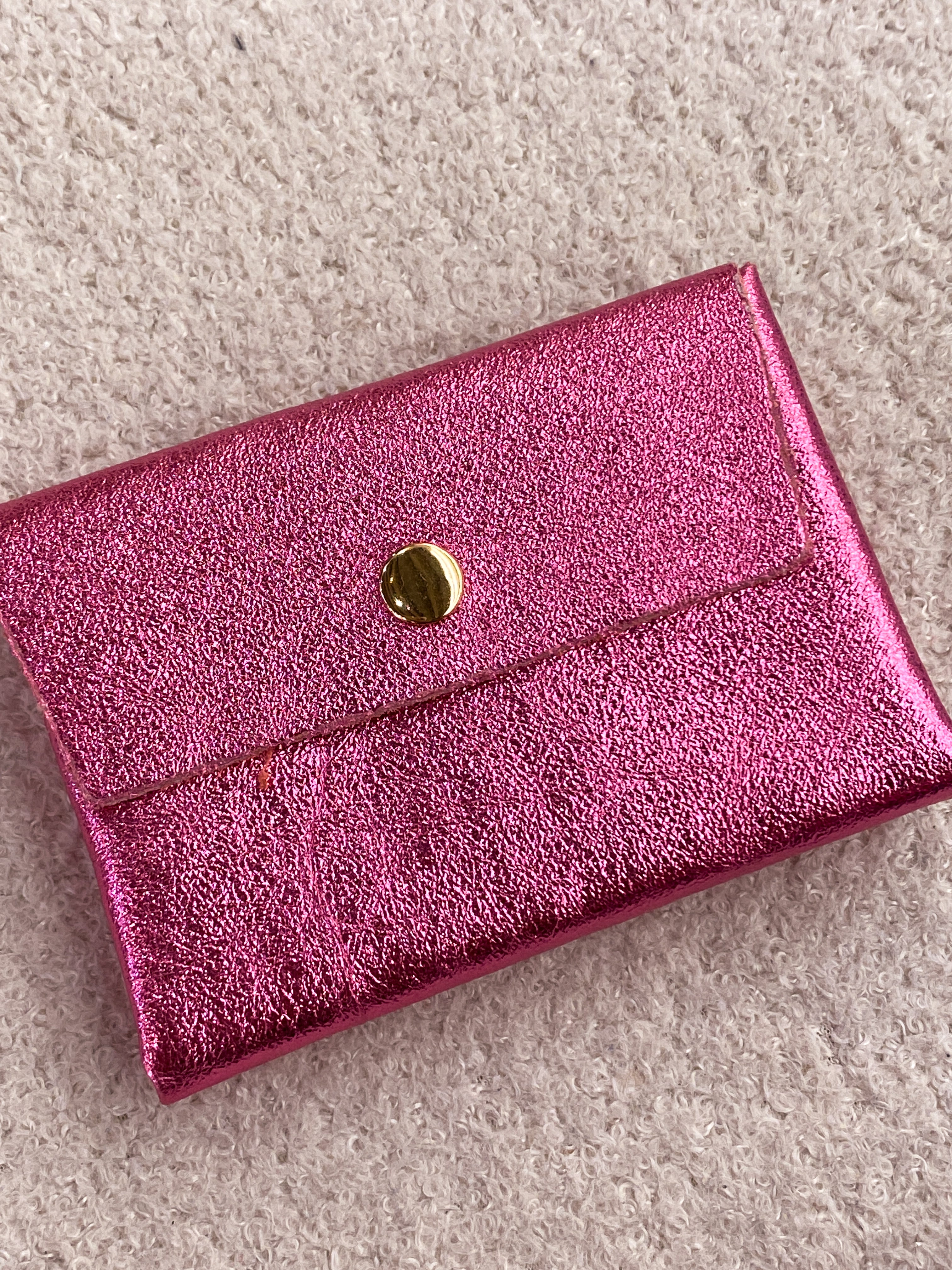 Porte-monnaie en cuir rose et violet