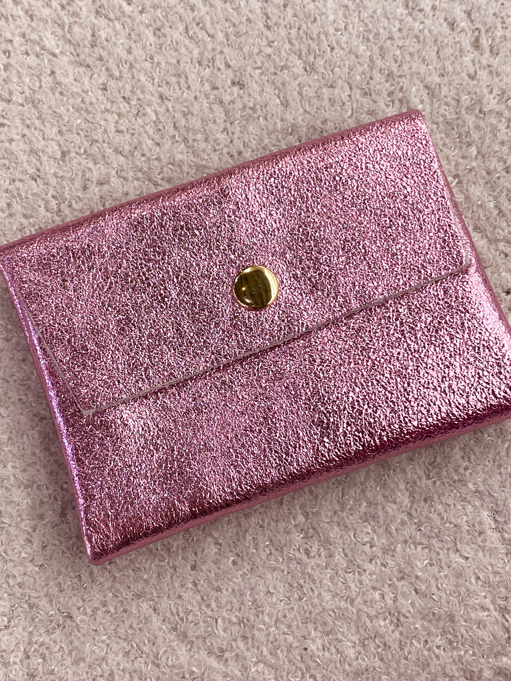 Porte-monnaie en cuir rose et violet