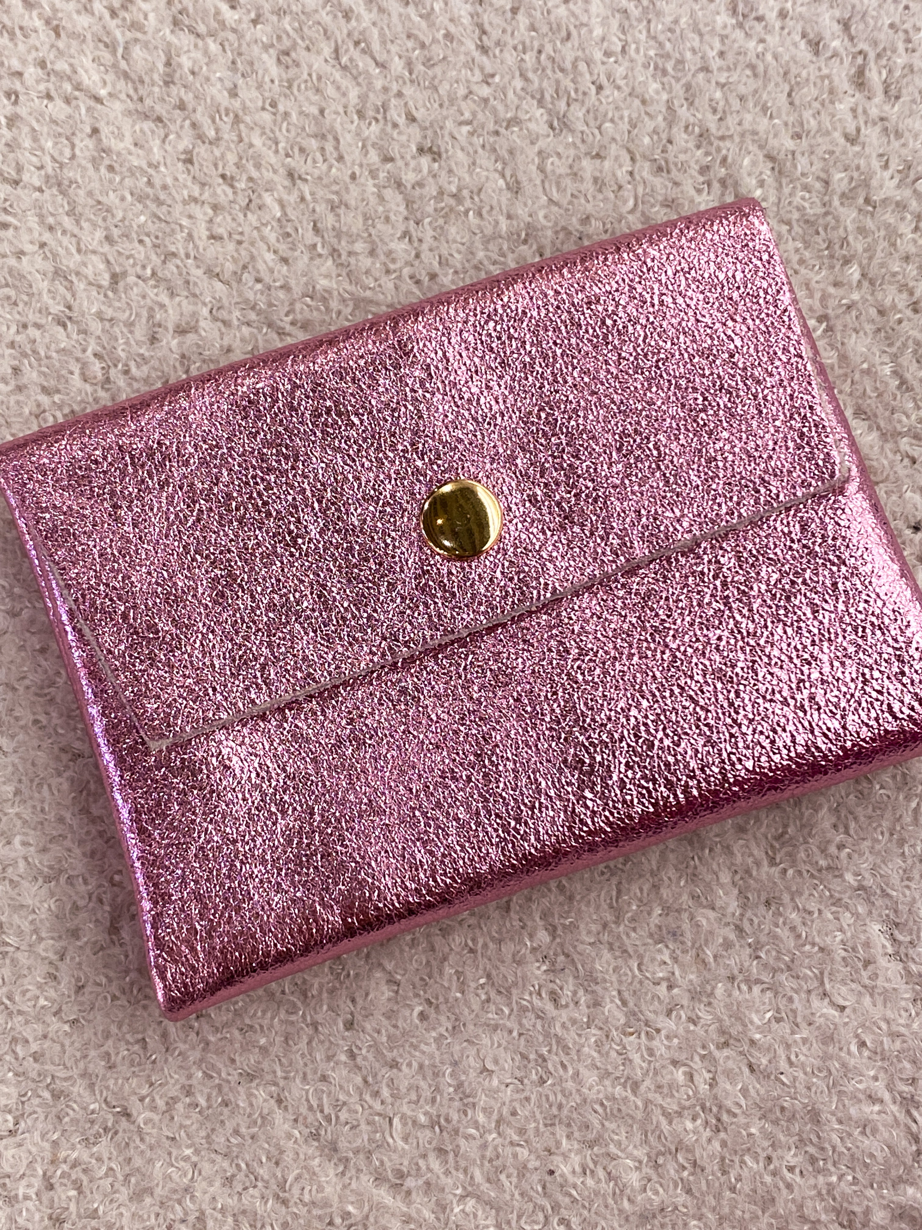 Porte-monnaie en cuir rose et violet