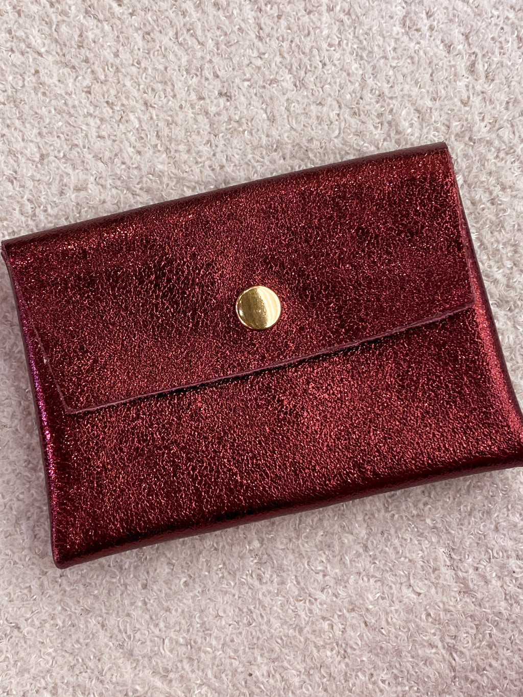 Porte-monnaie en cuir rose et violet