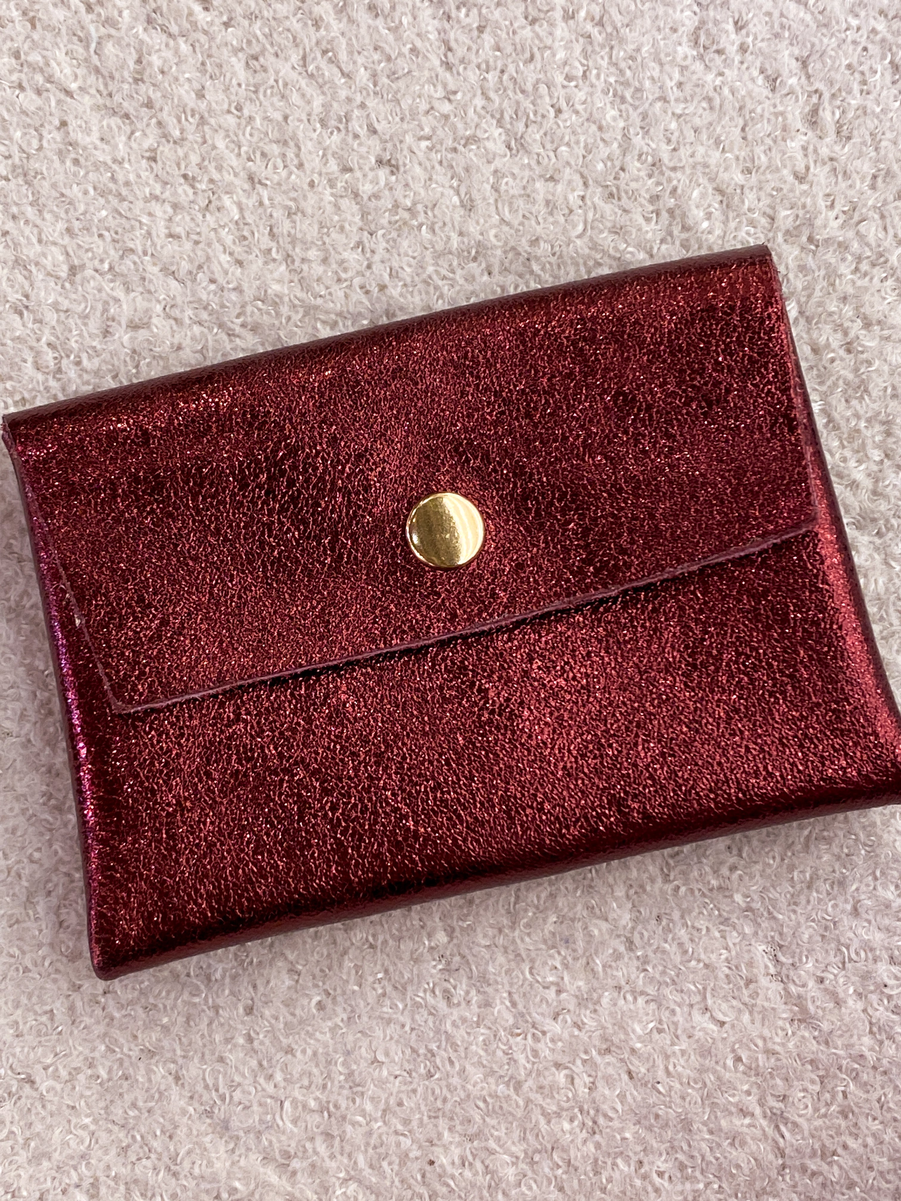 Porte-monnaie en cuir rose et violet