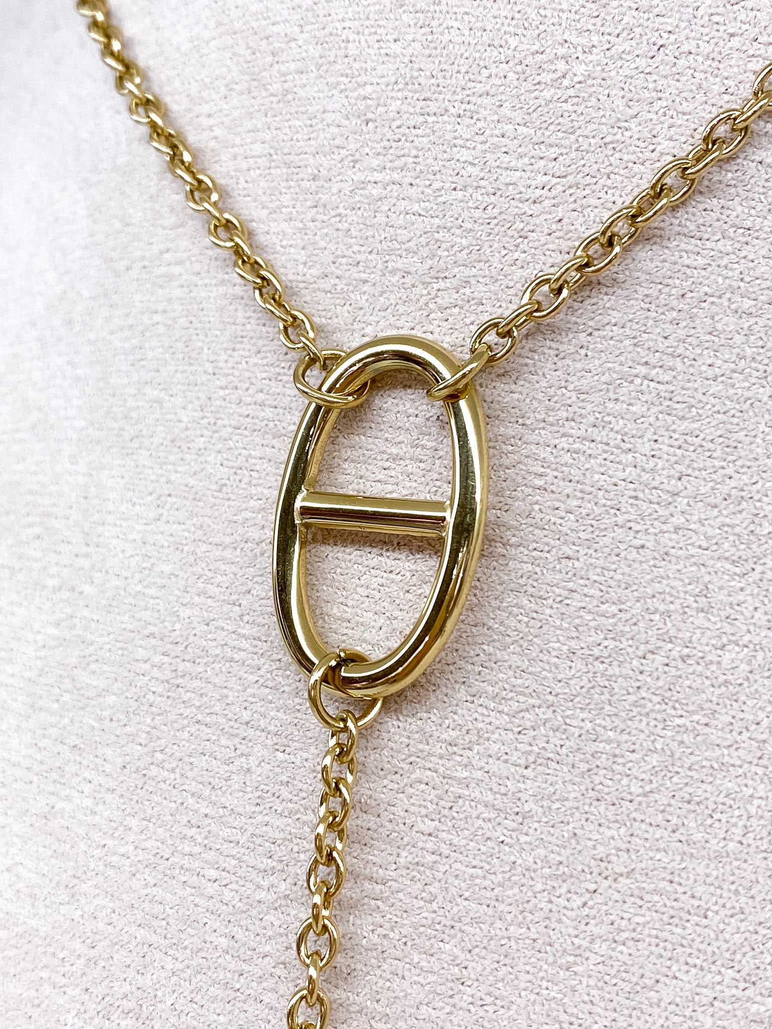 Collier Y chaîne épaisse dorées avec gros maillons