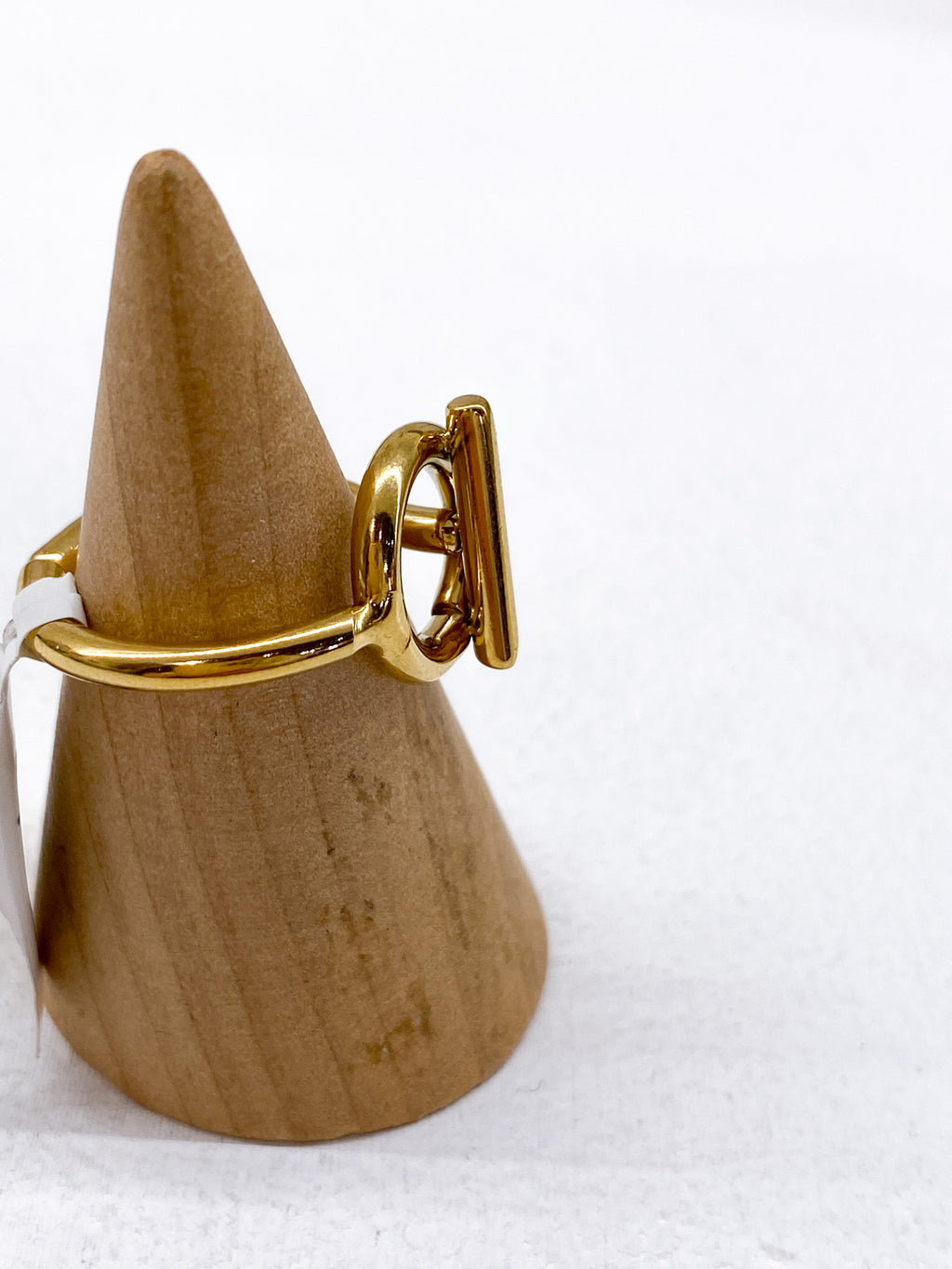 Bague fine géométrique cercle et ligne en acier inoxydable