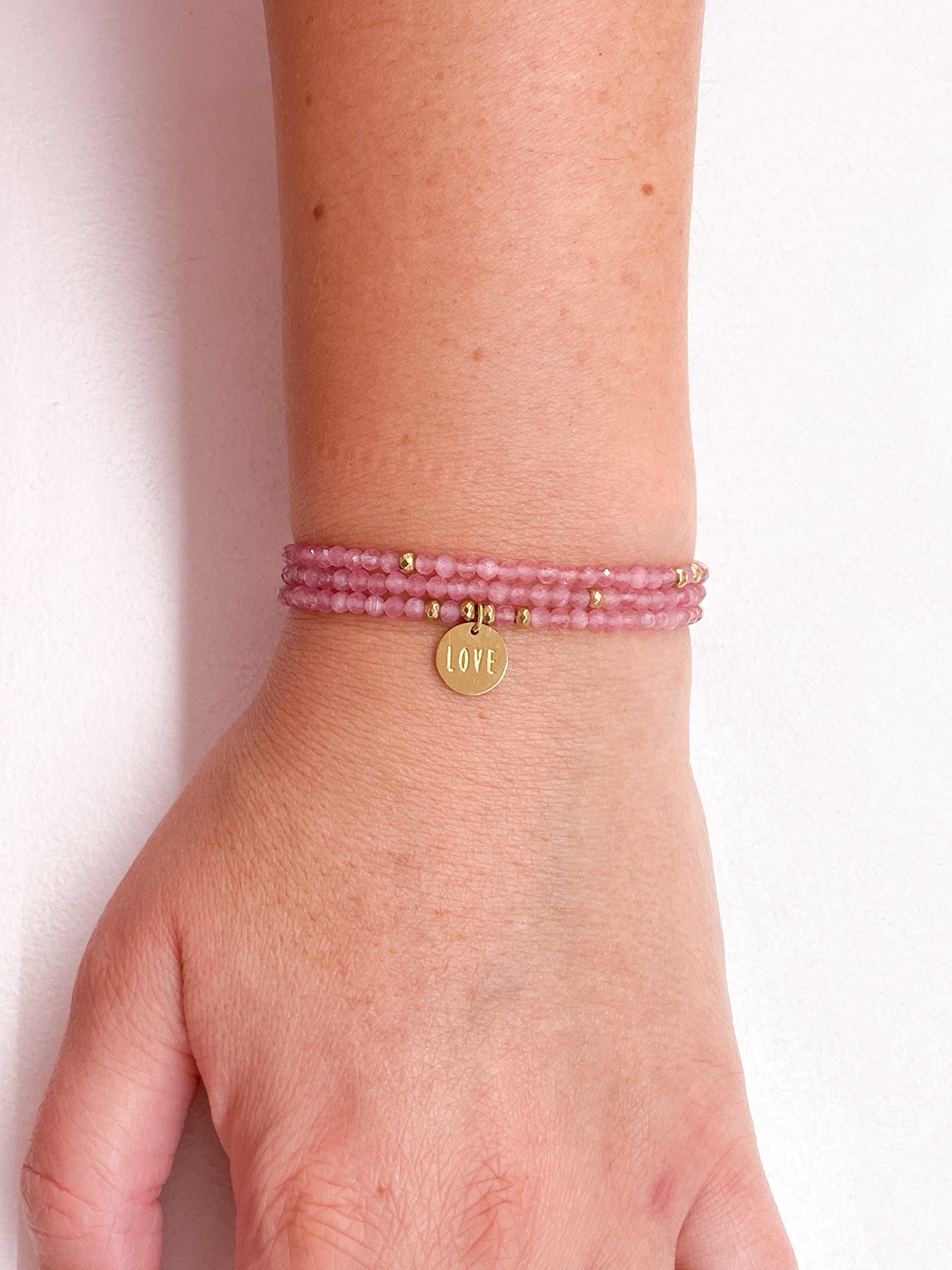 Bracelet Mile Mila Love multirangs en pierres naturelles